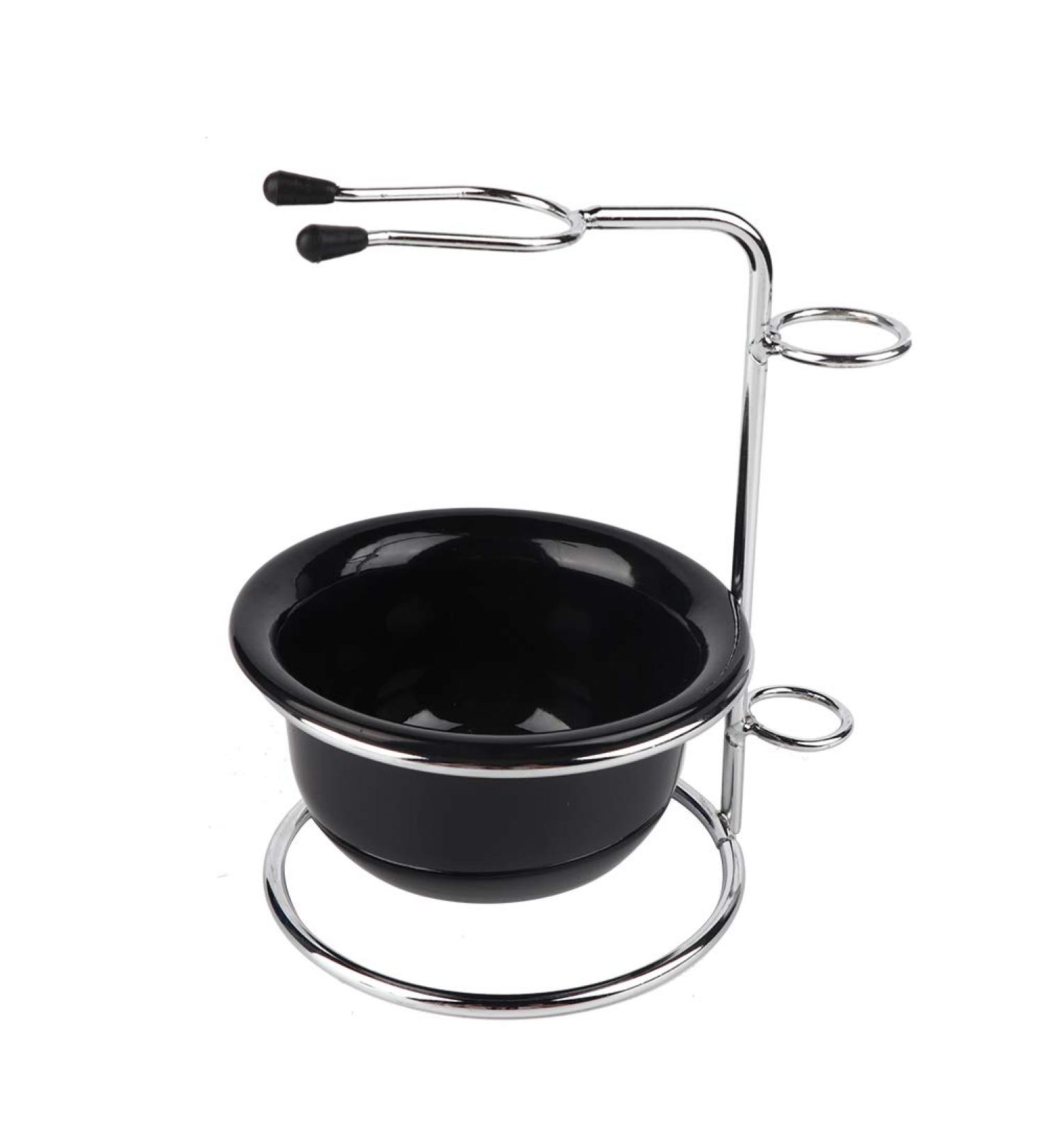 Premium Stainless Steel Shaving Stand & Bowl Set | Durable Shaving Brush Holder | International Shipping Available - Buy Online on GoSupps.com