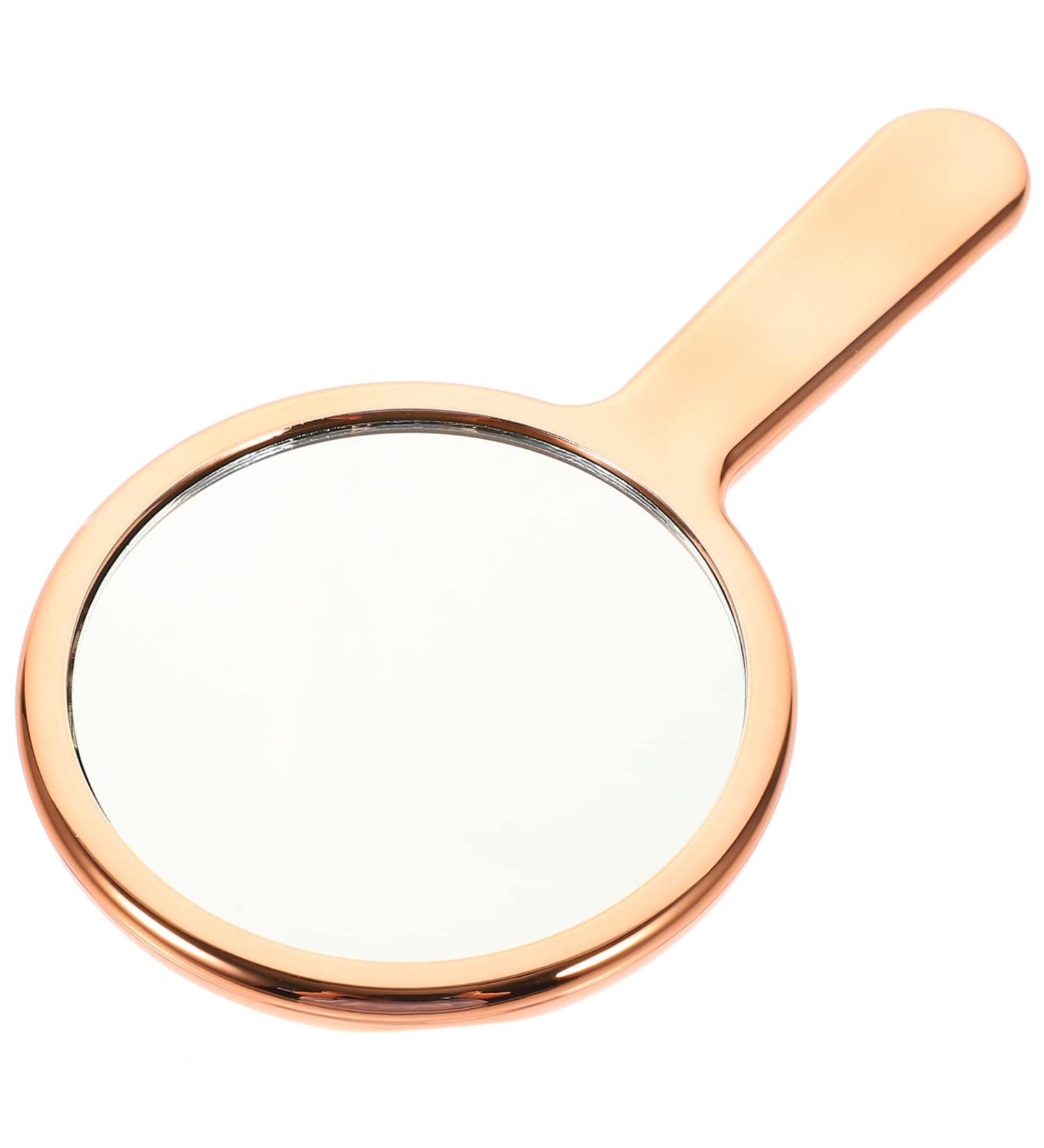 FOMIYES Hand Mirror - Rose Gold Glass Handheld Mirror for Makeup and Travel - 16x9cm - Buy Online on GoSupps.com