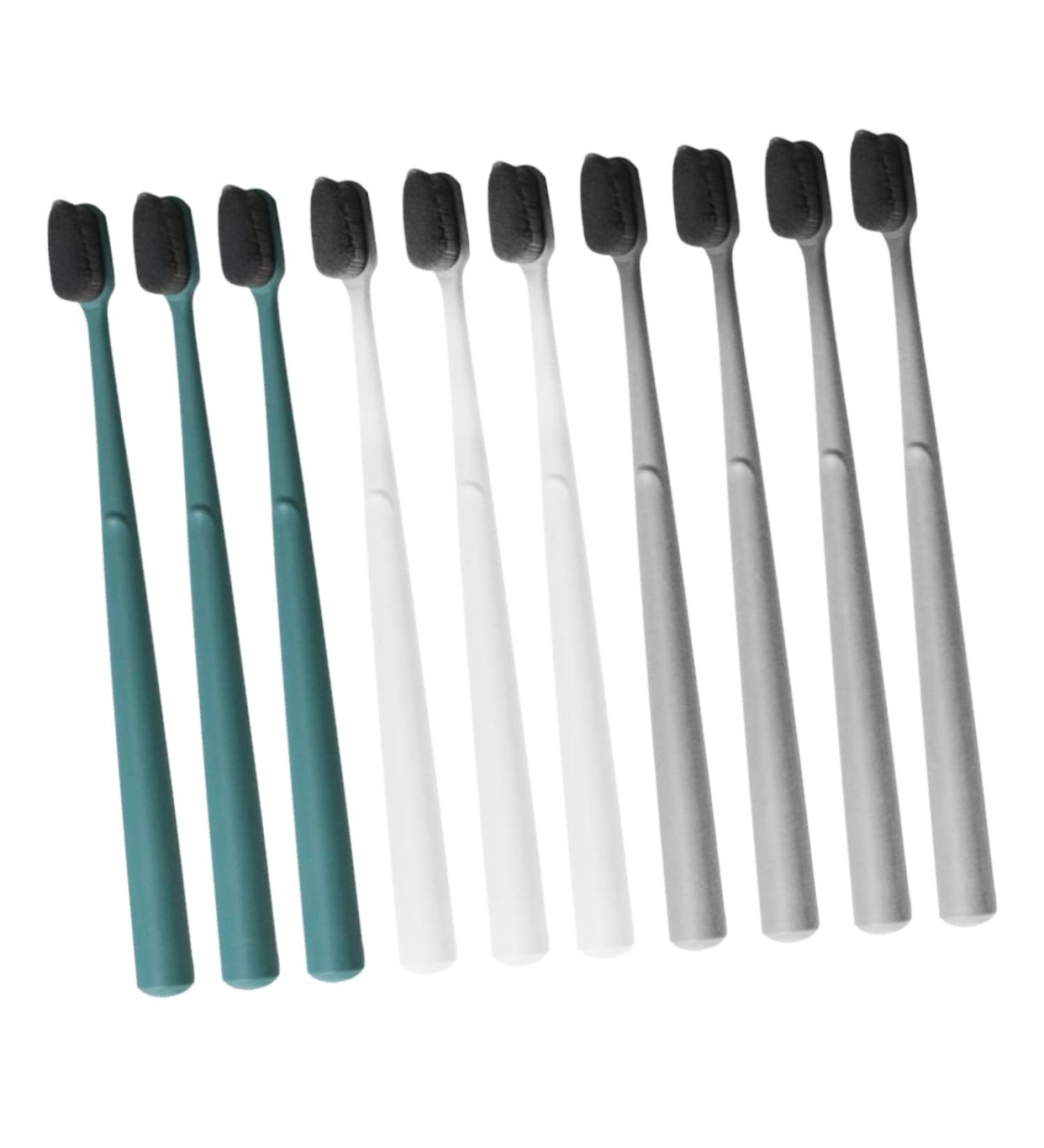 Eco-Friendly Interdental Toothbrush - Hapinary 10-Pack Charcoal Bristle Adult Toothbrush for Effective Cleaning - Buy Online on GoSupps.com