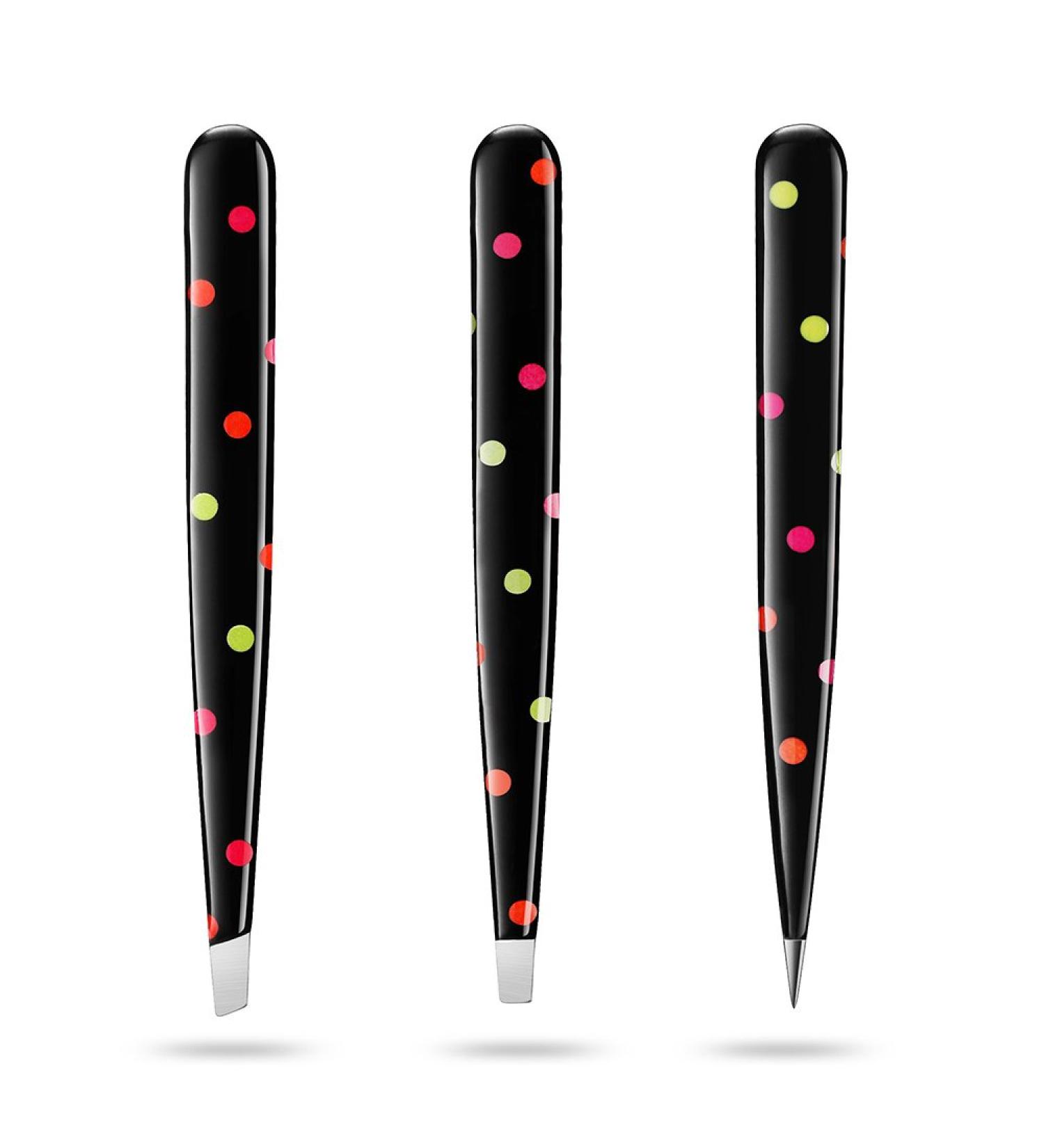 Chooling Eyebrow Tweezers Set with Magnifying Mirror | Slant, Straight, Pointed Tip Tweezers | 3x Magnifying Mirror | Precise Tweezing Operation | CL-019-C (Black) - Buy Online on GoSupps.com