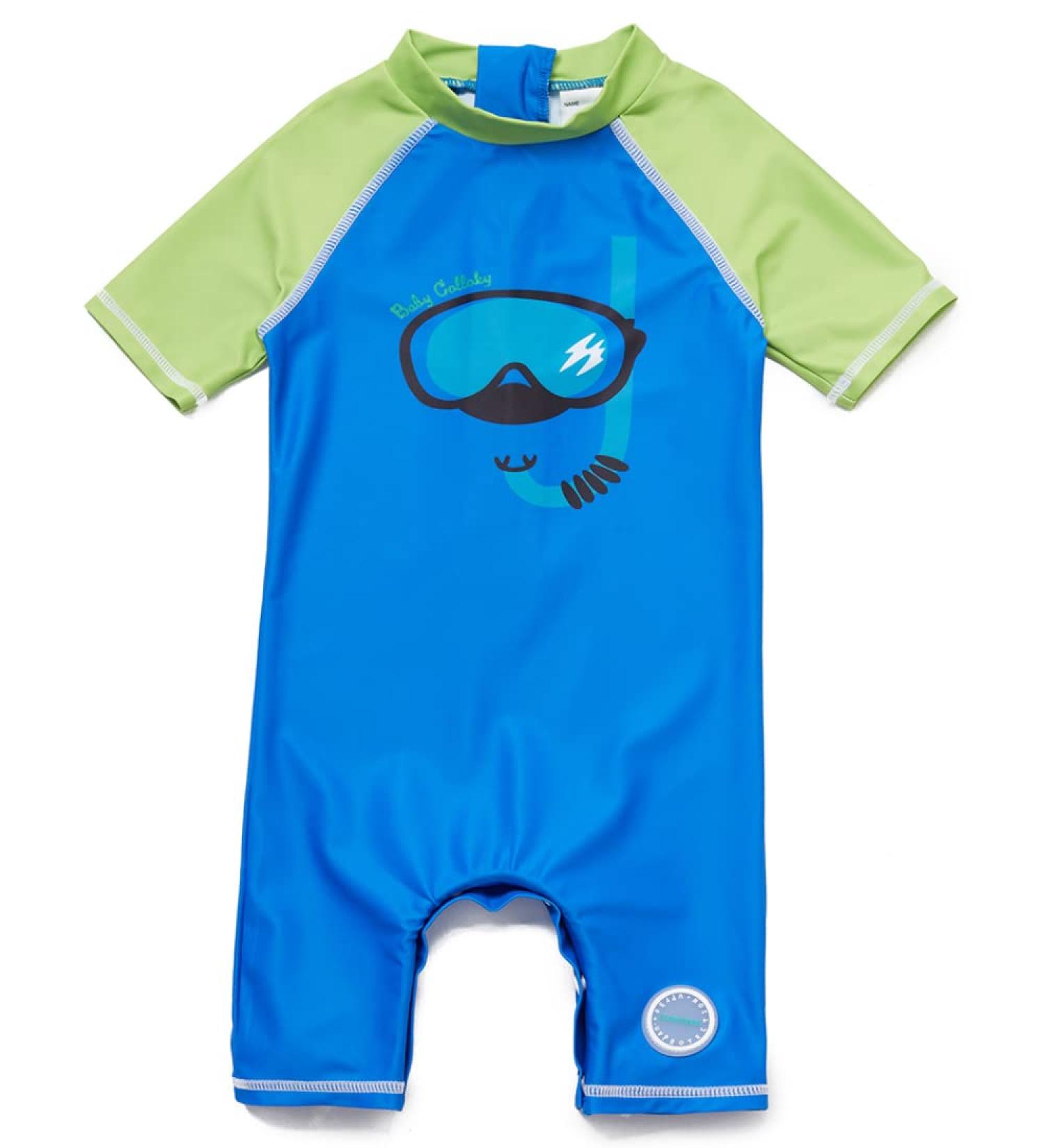 BONVERANO Baby Boy UV Protection Swimsuit with Zip Diving Goggles - 24 Months - Buy Online on GoSupps.com