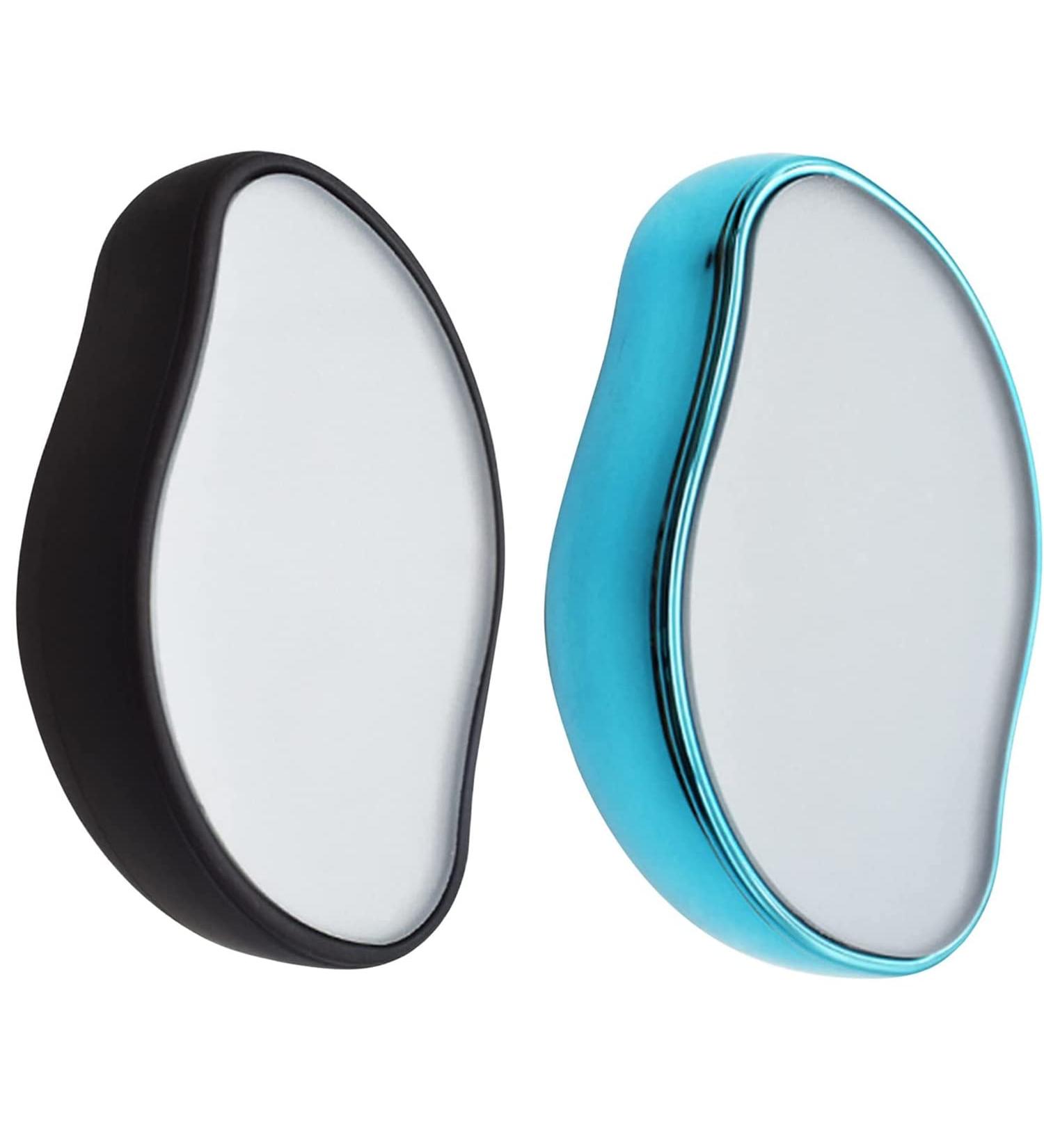 Jasni Crystal Hair Remover Stone Painless Exfoliation Hair Removal Tool Nano Crystal Hair Eraser for Women Men Physical Epilator Trimmer for Arms Legs Back Fast Easy Exfoliate (black+blue) - Buy Online on GoSupps.com