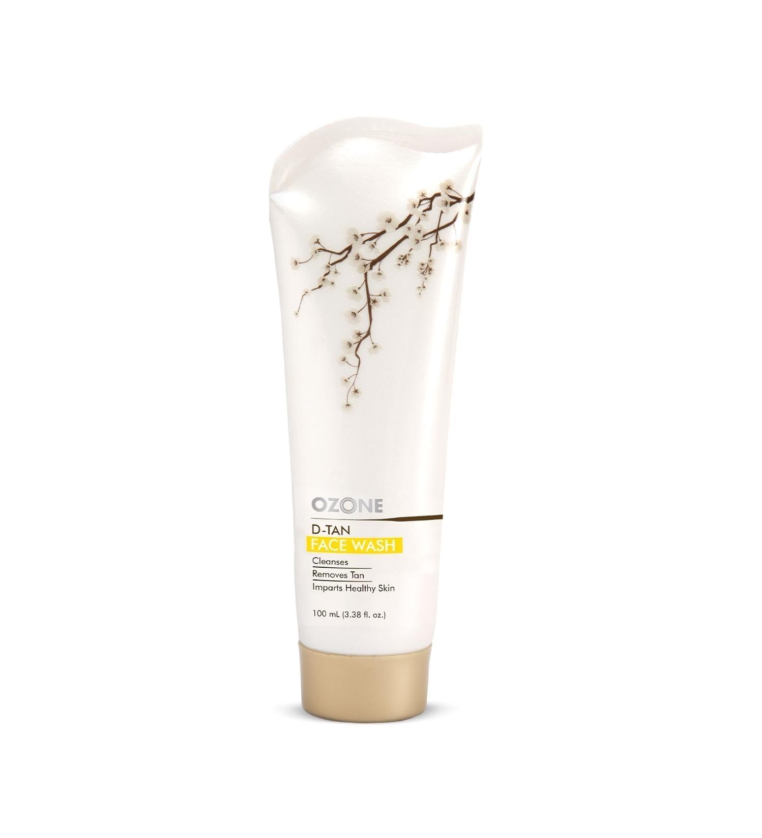 Ozone D-Tan Face Wash | Arbutin Bees Wax & Lactic Acid | Tan Removal for All Skin Types | 100ml - Deep Cleansing & Healthy Skin - Buy Online on GoSupps.com