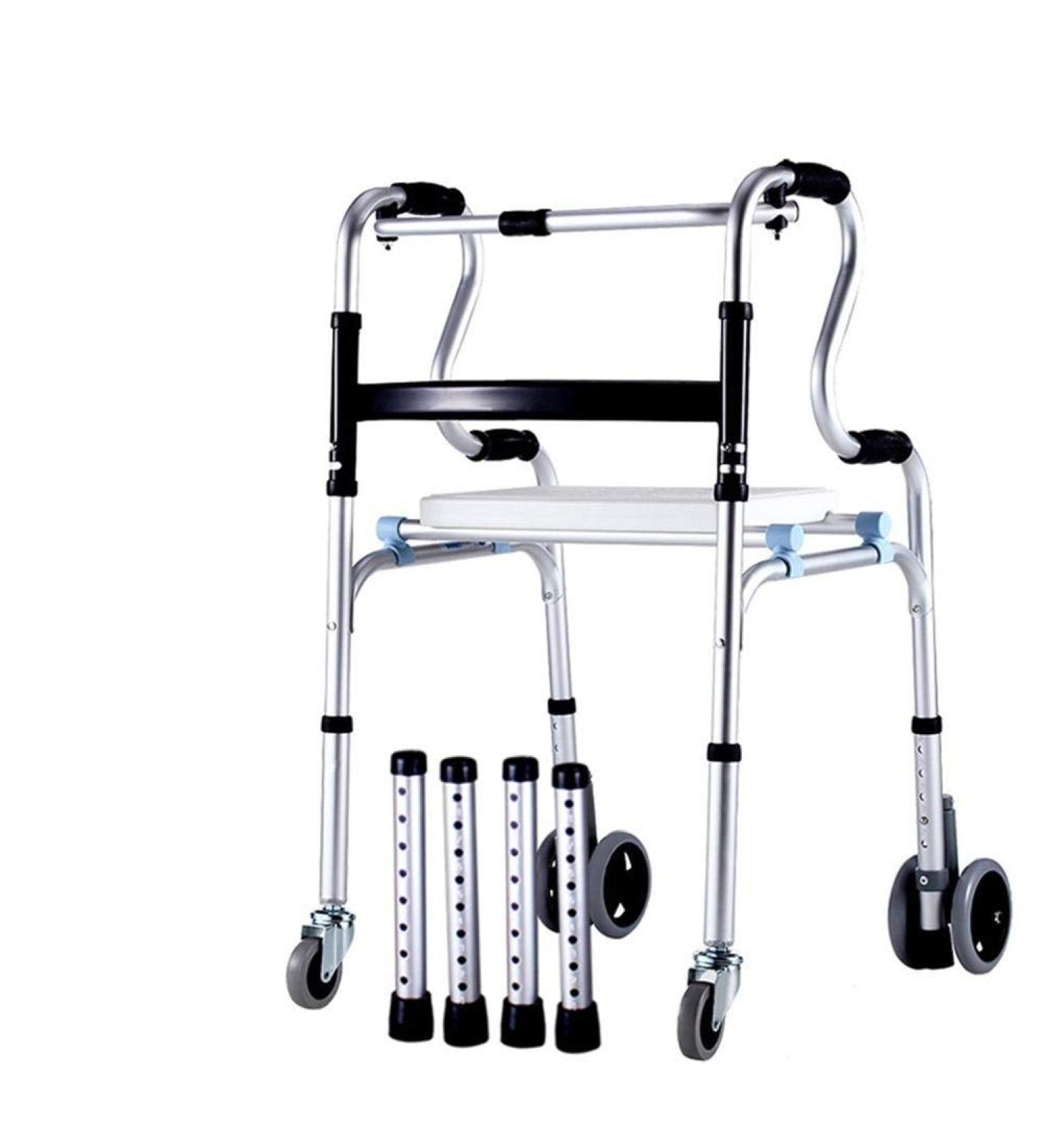 Drive Healthcare YC8301 Aluminum Alloy Folding Walking Frame with 4 Wheels and Seat Rear tyre Brakes Surprise Gift - Buy Online on GoSupps.com