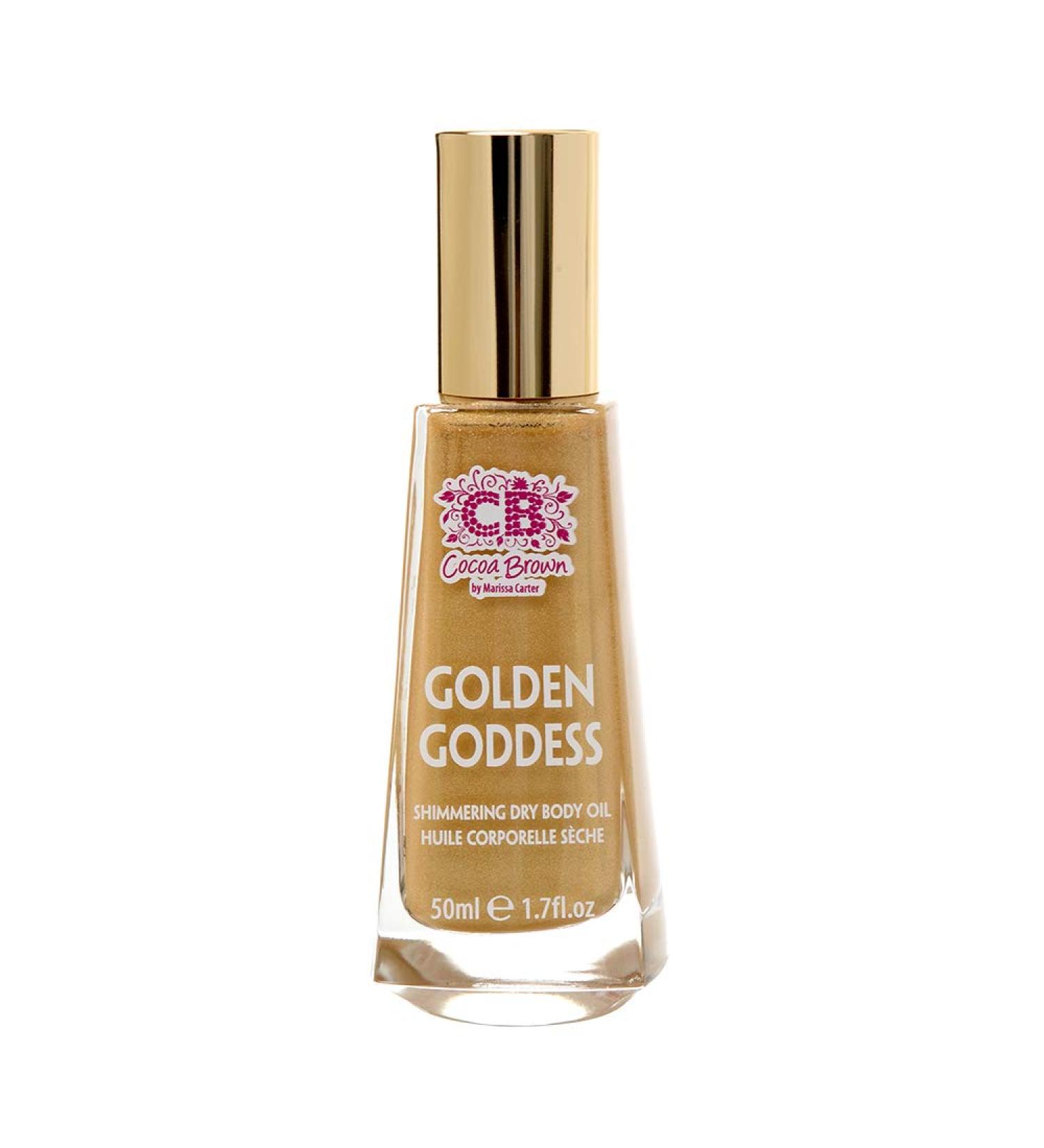 Cocoa Brown Goddess Highlighter - Bronzing Shimmer Oil for Face & Body | Golden Glow Tanning Oil (1.7 oz) - Shop Internationally - Buy Online on GoSupps.com