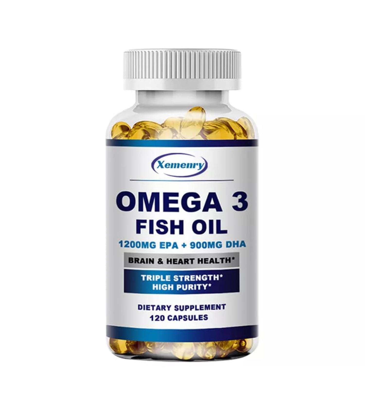 Omega 3 Fish Oil Capsules 7594mg (120 Capsules) with EPA and DHA - 3X Stronger Maximum Potency - Buy Online on GoSupps.com