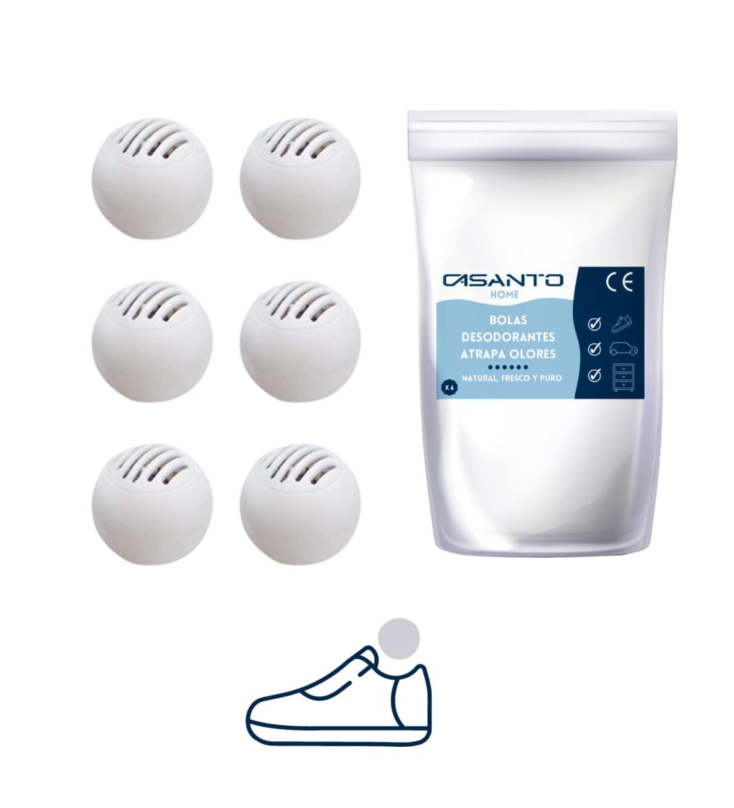Casanto Home Remover - 6 Odor Neutralizer Balls for Shoes Cars Cupboards & Gym Bags - Fresh Fragrance & Deodorizer - Buy Online on GoSupps.com