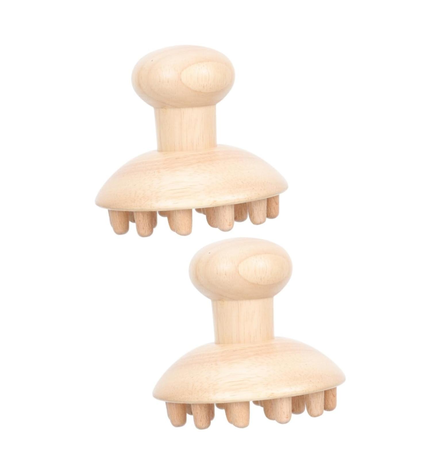 Partykindom Handmade Wooden Massage Comb Set - 2 STK Health & Wellness Tool for Scalp Beard & Shampoo - Buy Online on GoSupps.com