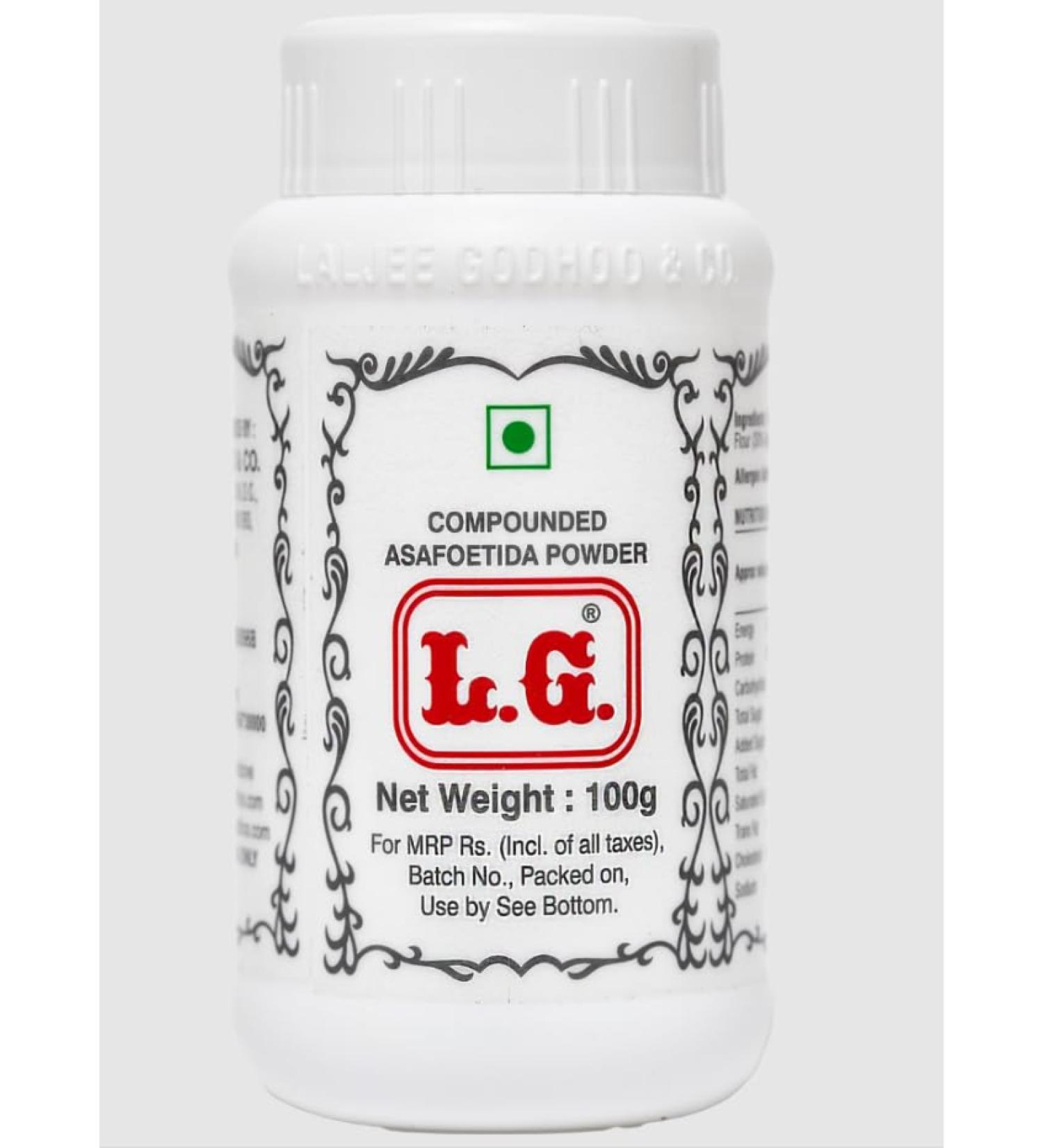 L.G. Compounded Asafoetida (Hing) Powder - 100g | Authentic Spice for Indian Cooking Enhances Flavor & Aids Digestion | No Artificial Flavors 100% Natural - Buy Online on GoSupps.com