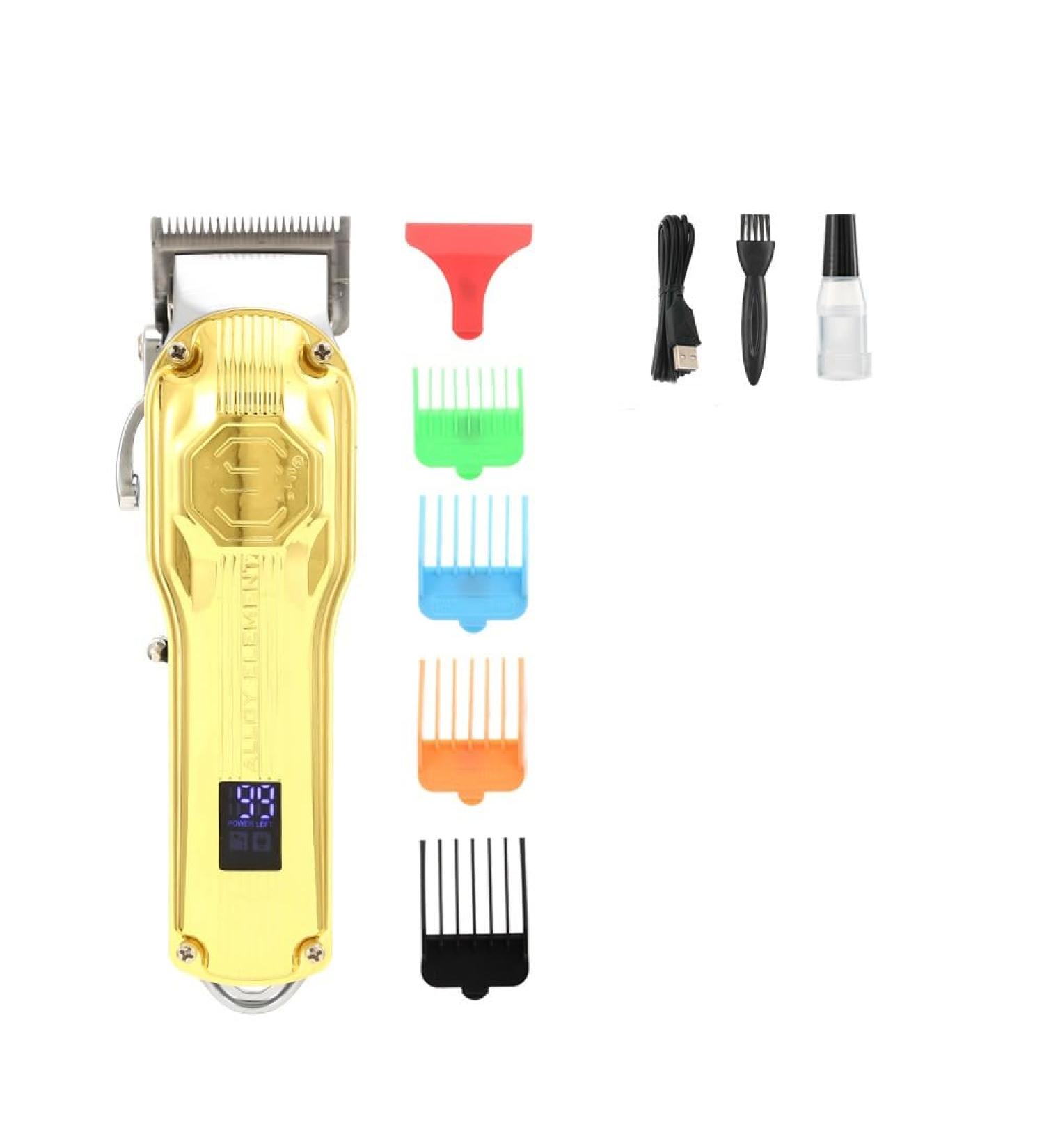 Hair Clippers for Men - Professional Full Metal LCD Electric Clipper Gold | Salon Quality Shaved Head Tool - Buy Online on GoSupps.com