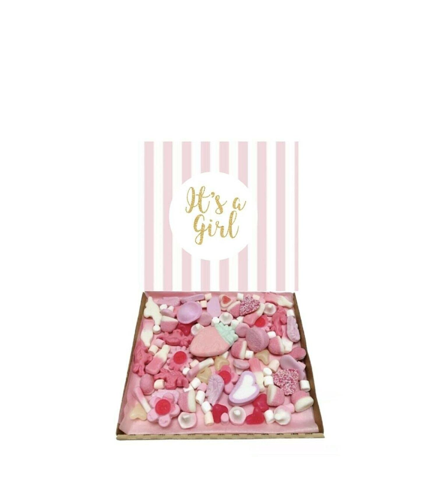 Its A Girl Gift Pick n Mix pink 300g Sweets Selection Box Sweet Hamper PInk & Gold Present - Buy Online on GoSupps.com