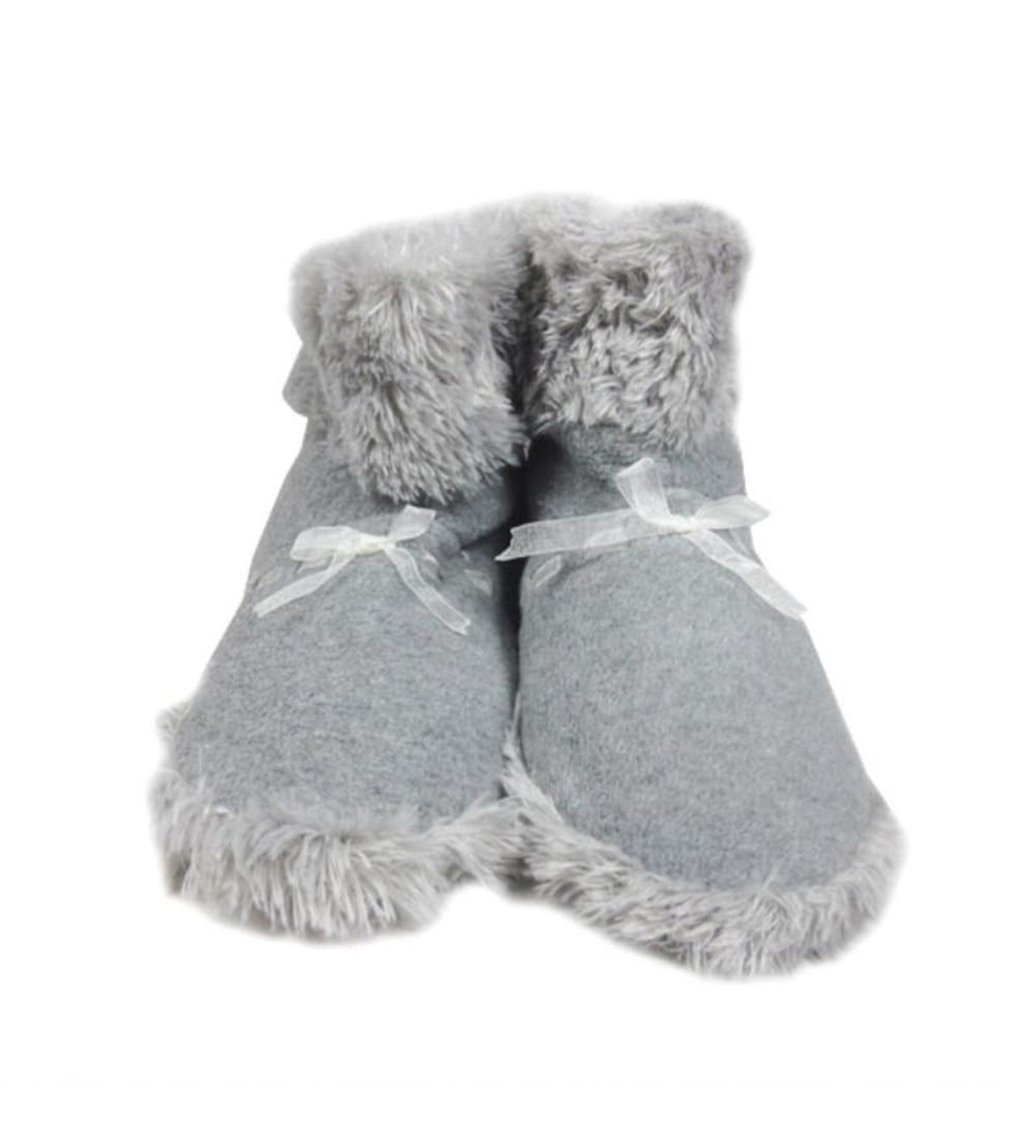 Whrcy Heated Slippers for Men & Women | Soft High-Top Design Non-Slip Plush Fabric & USB Heater - Cozy Grey Size 40 - Buy Online on GoSupps.com