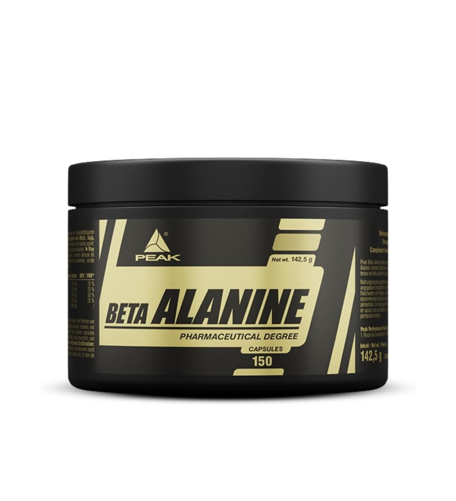 PEAK Beta Alanine 150 Capsules - High Dose Amino Acid for Muscle Endurance & Training | Daily Pre-Workout Support - Buy Online on GoSupps.com