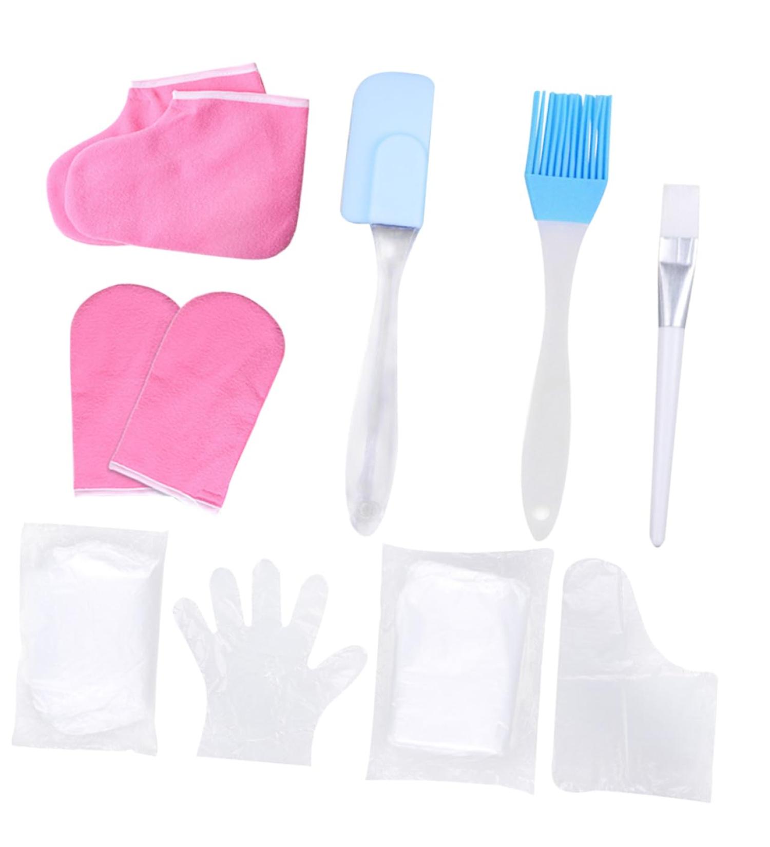 Housoutil 1 Set Hand and Foot Care Set Paraffin Bath Liners Bath Accessories Soothing Skin Warmer Japanese Hair Stick Sand off Mitt Pink Work Scrub Spa Plastic Gloves (foot Covers) 17.5x6cm Pink - Buy Online on GoSupps.com