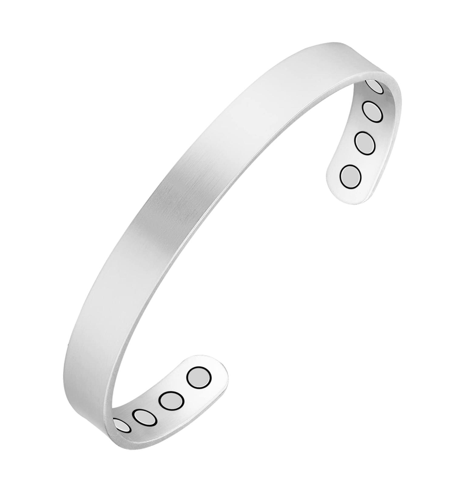 Jeracol Copper Magnetic Bracelet - Adjustable Cuff Bangle with 8 Magnets - Men Women - Simple Style - Gift Box Included - Buy Online on GoSupps.com