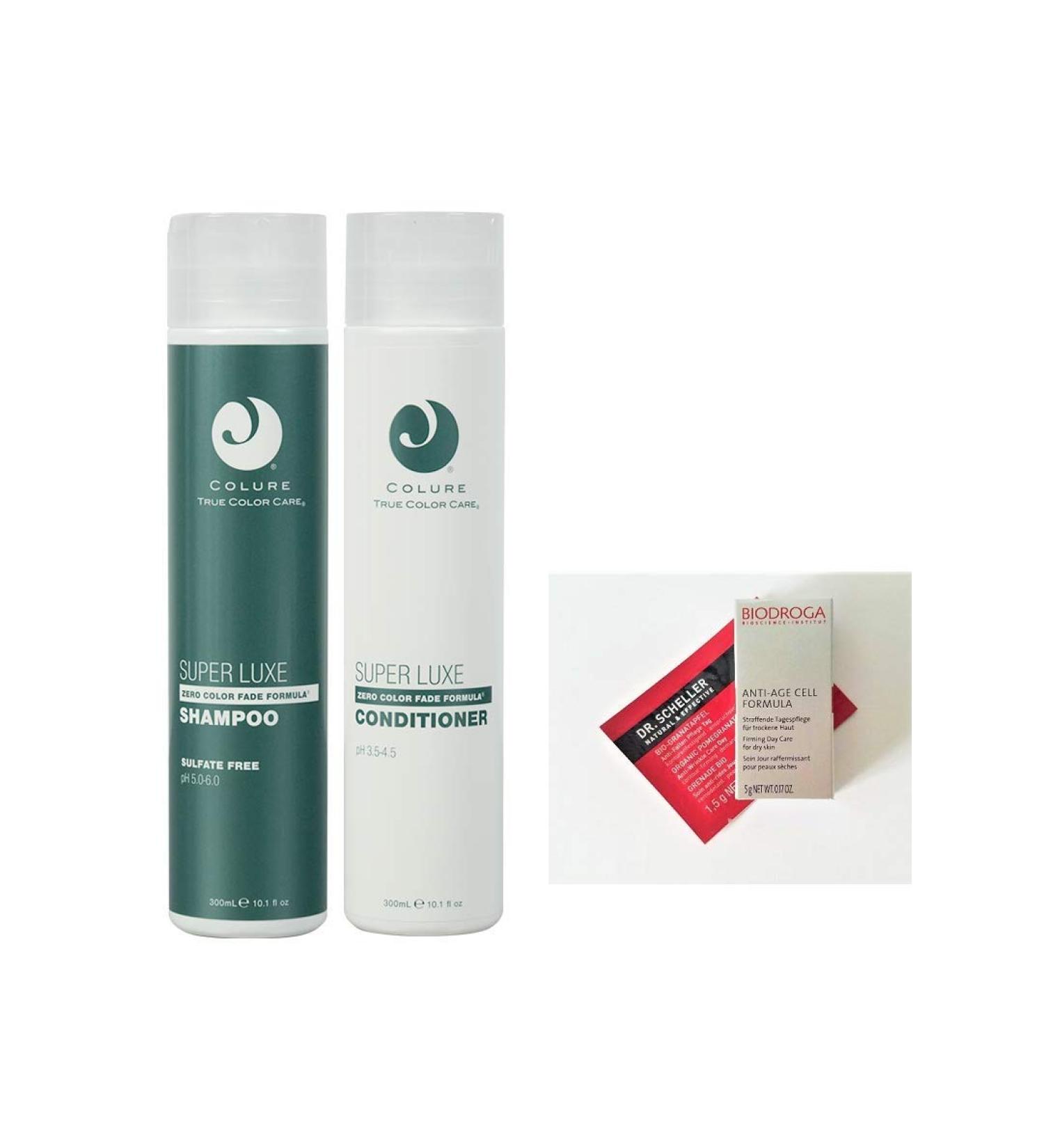 Colure True Color Care SUPER LUXE Shampoo & Conditioner DUO 10.1 oz - Vegan Organic Cruelty-Free Sulfate & Paraben Free + 2 Free Samples - International Shipping Available - Buy Online on GoSupps.com