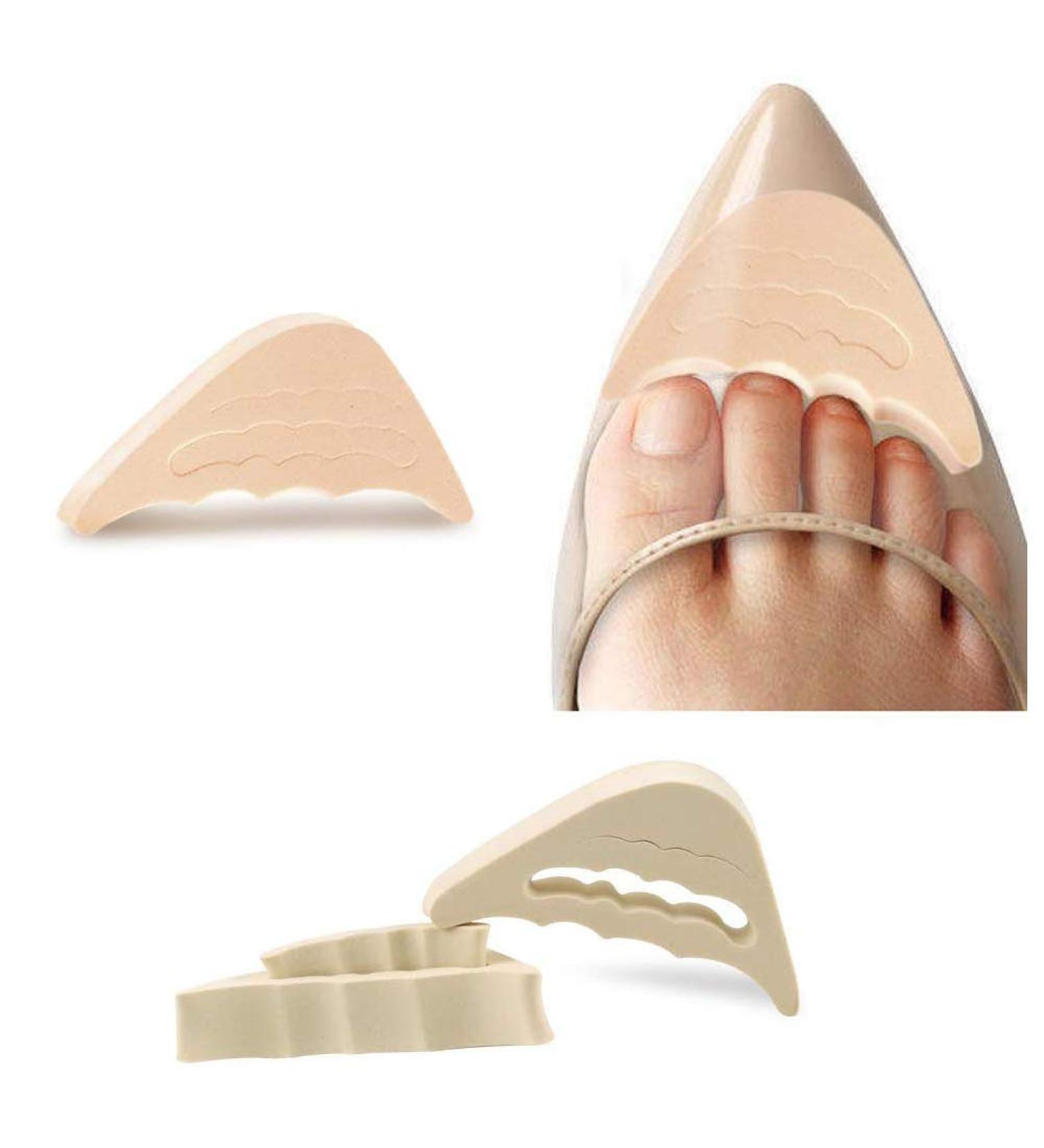 2 Pairs Soft Sponge Half Insoles | Reusable Big Toe Plug Foot Brace Pads | Adjustable Unisex Shoe Inserts in Beige - Buy Online on GoSupps.com