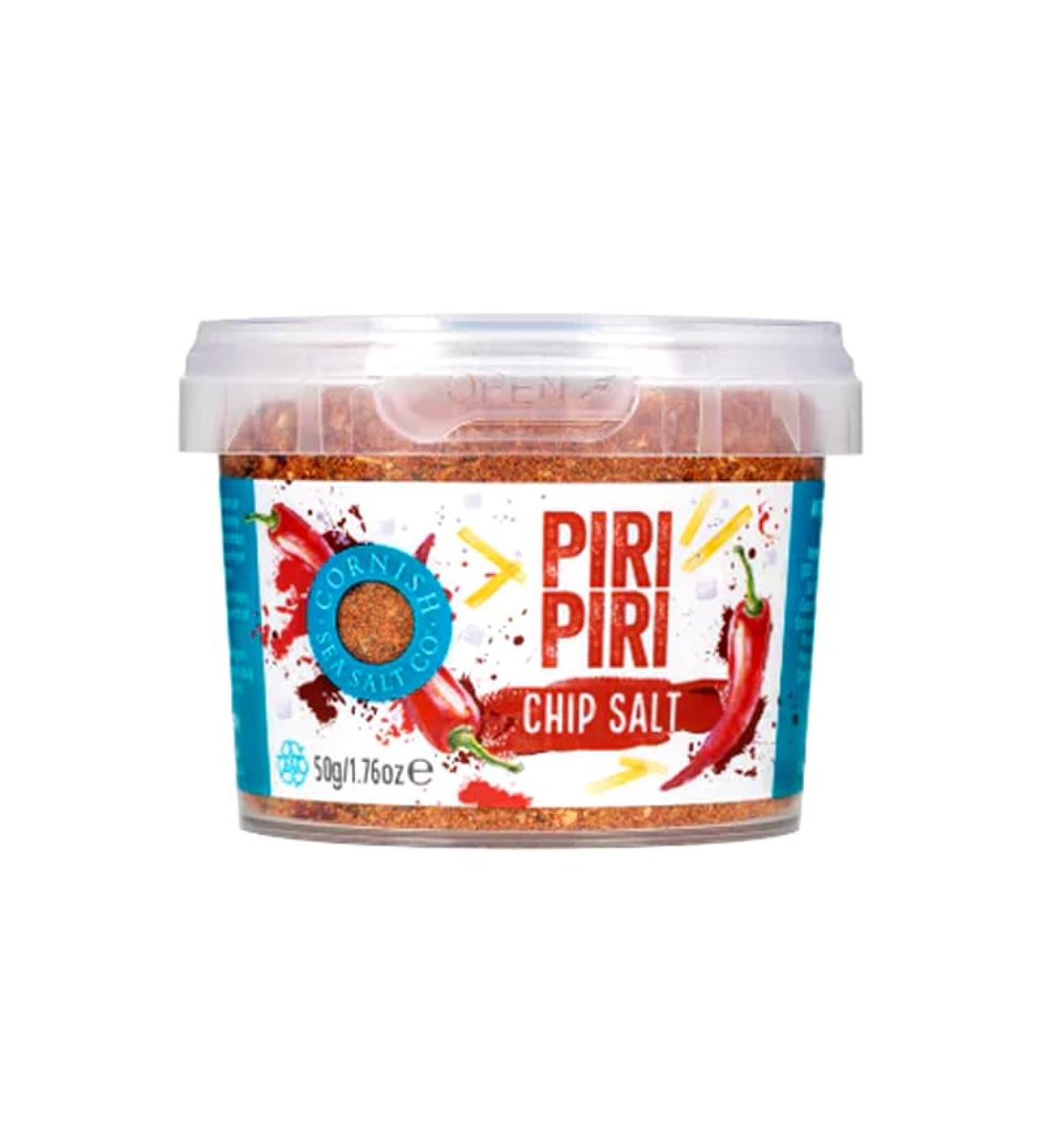 Cornish Sea Salt Tub (8 Pack Piri Piri Chip Salt 50g) - Buy Online on GoSupps.com