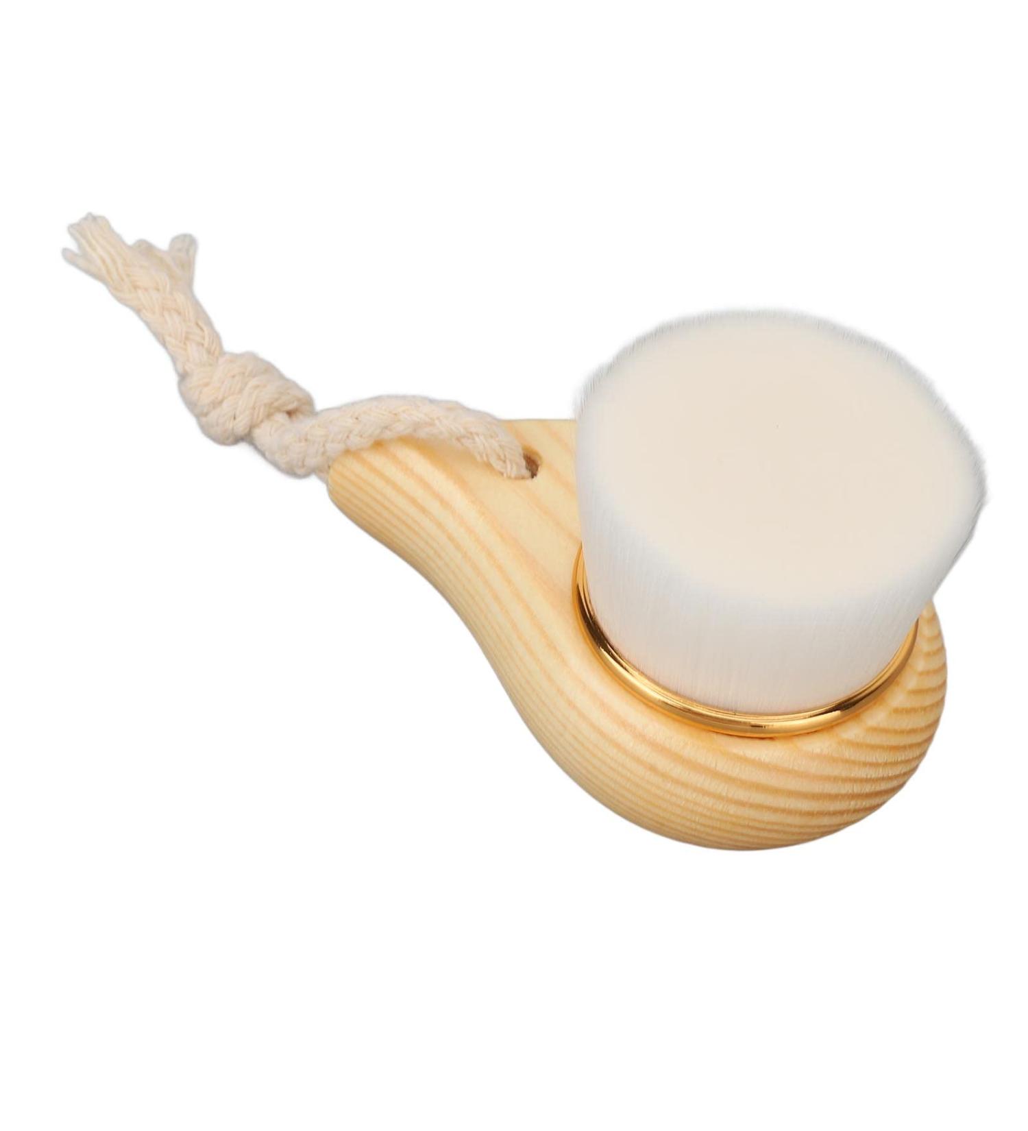 Face Cleaning Brush Manual Beech Handle Small Size Wooden Face Brush Easy Carrying for Travel - Buy Online on GoSupps.com