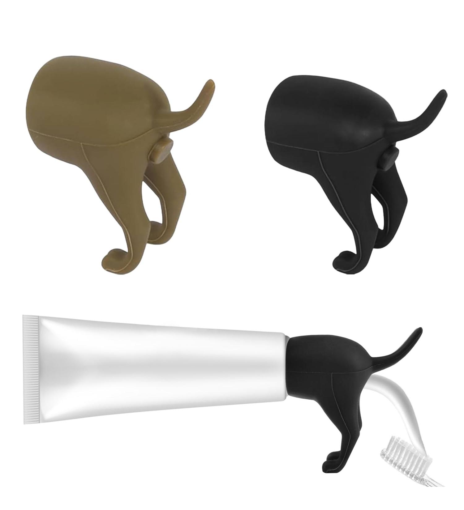 GROVL Pooping Dog Butt Toothpaste Topper 2 PCS Cartoon Dog Butt Toothpaste Dispenser for Kids and Adults Pooping Funny Toothpaste Cap for Home Travel Daily Life Use Prank Gift(Black+Brown) - Buy Online on GoSupps.com