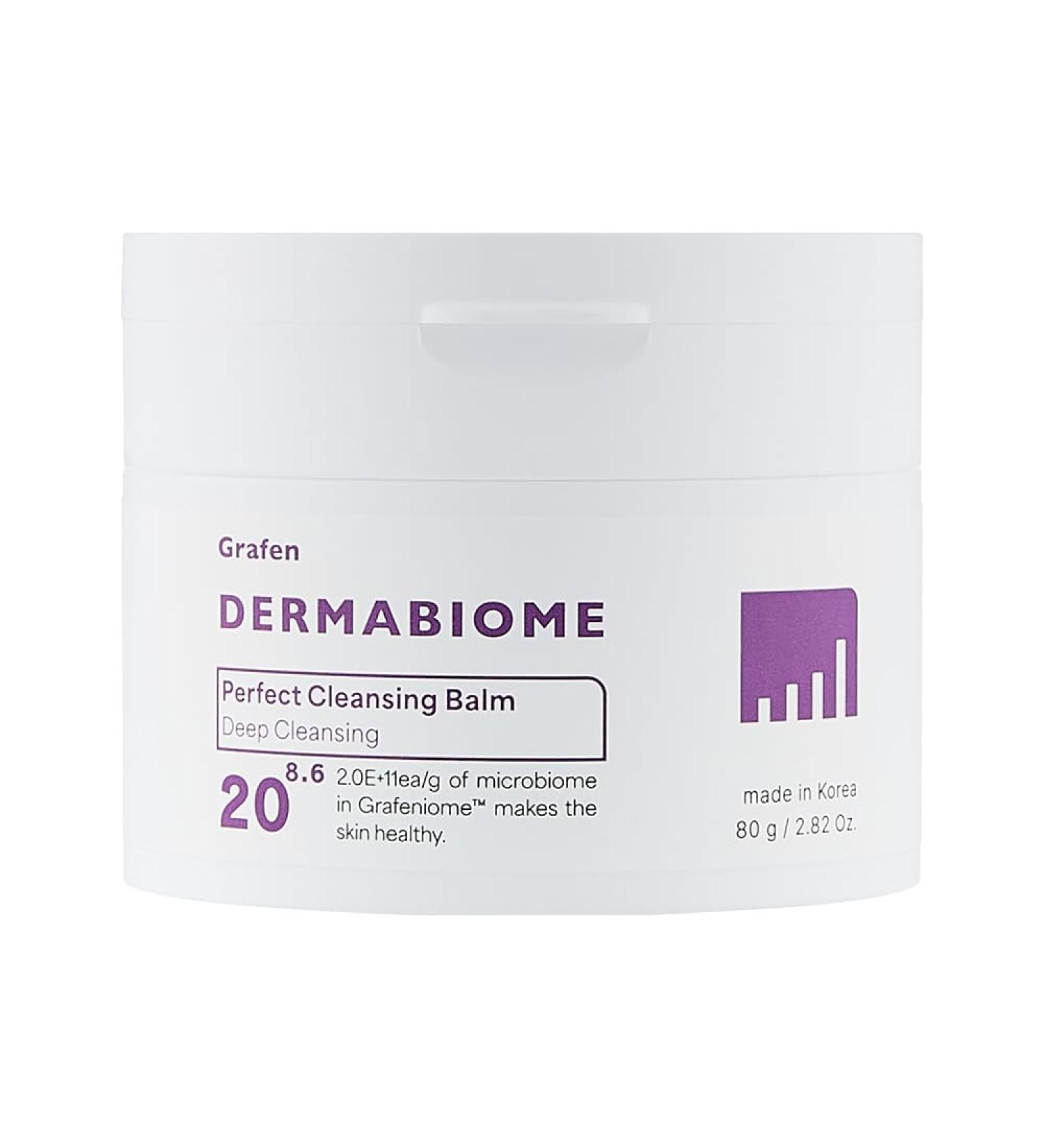 GRAFEN Cleansing Balm Makeup Remover Dermabiome - Korean Makeup Remover Balm Melt Down at Body Heat Deep Pore Cleansing & Sebum Control Hydrated Cleansing One-Touch Cap & Spatula Included