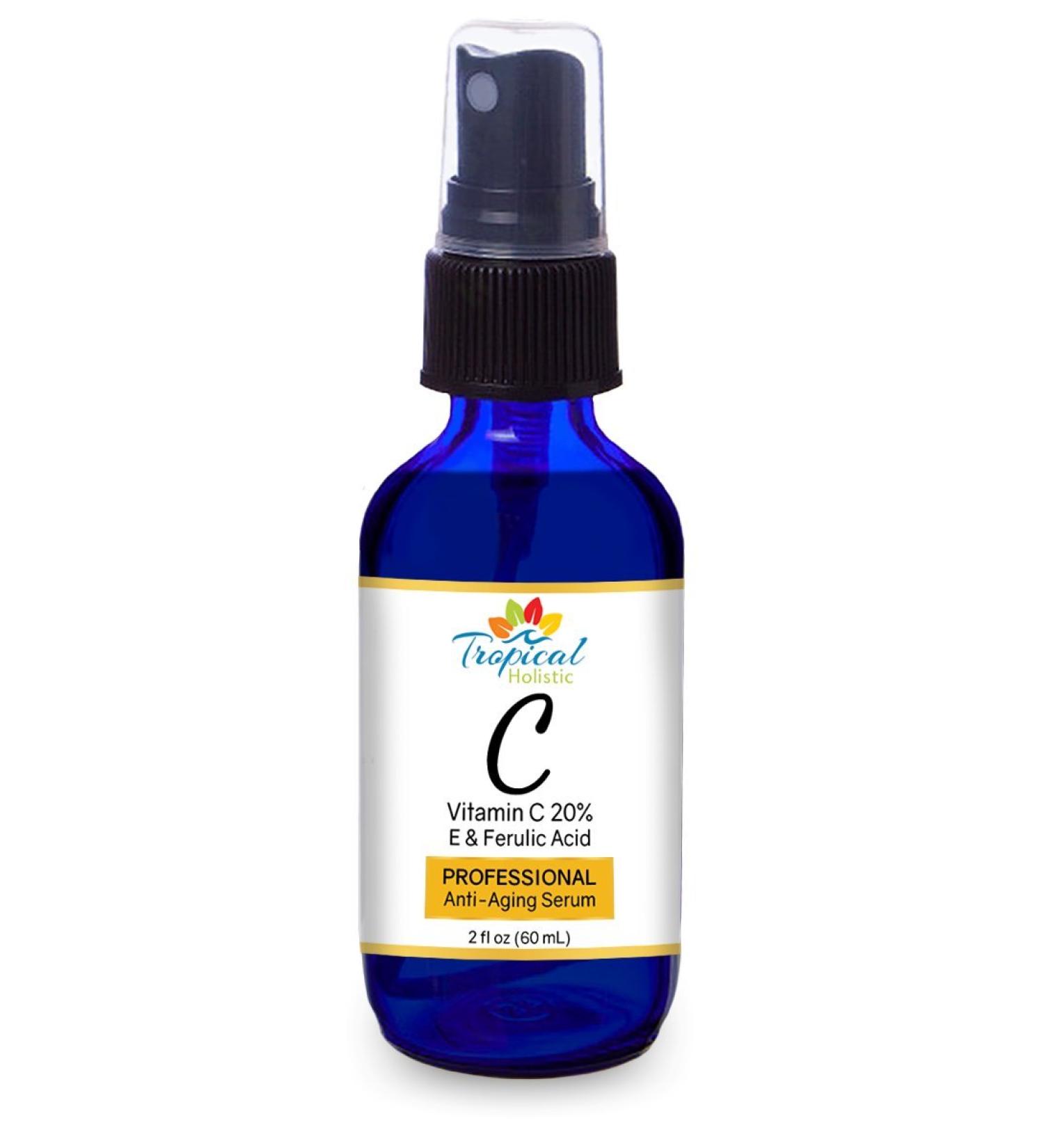 Vitamin C Serum 2 Fl Oz - Anti-Aging Wrinkle Reduction Dark Circles & Puffiness - With Vitamin E Ferulic Acid & Green Tea - Buy Online on GoSupps.com