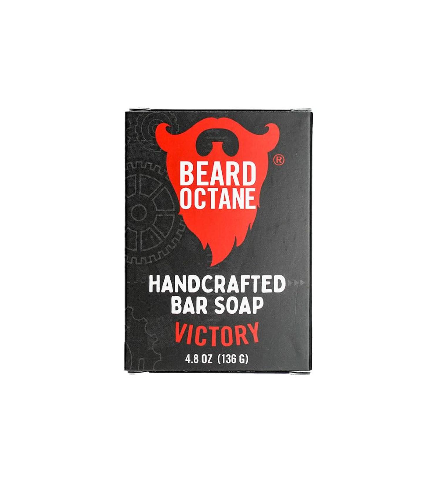 Beard Octane: Victory Handcrafted Bar Soap 4.8 oz Soap Bar - Cleans & Moisturizes w/Shea Butter - Healthy Softer Skin - Made in USA