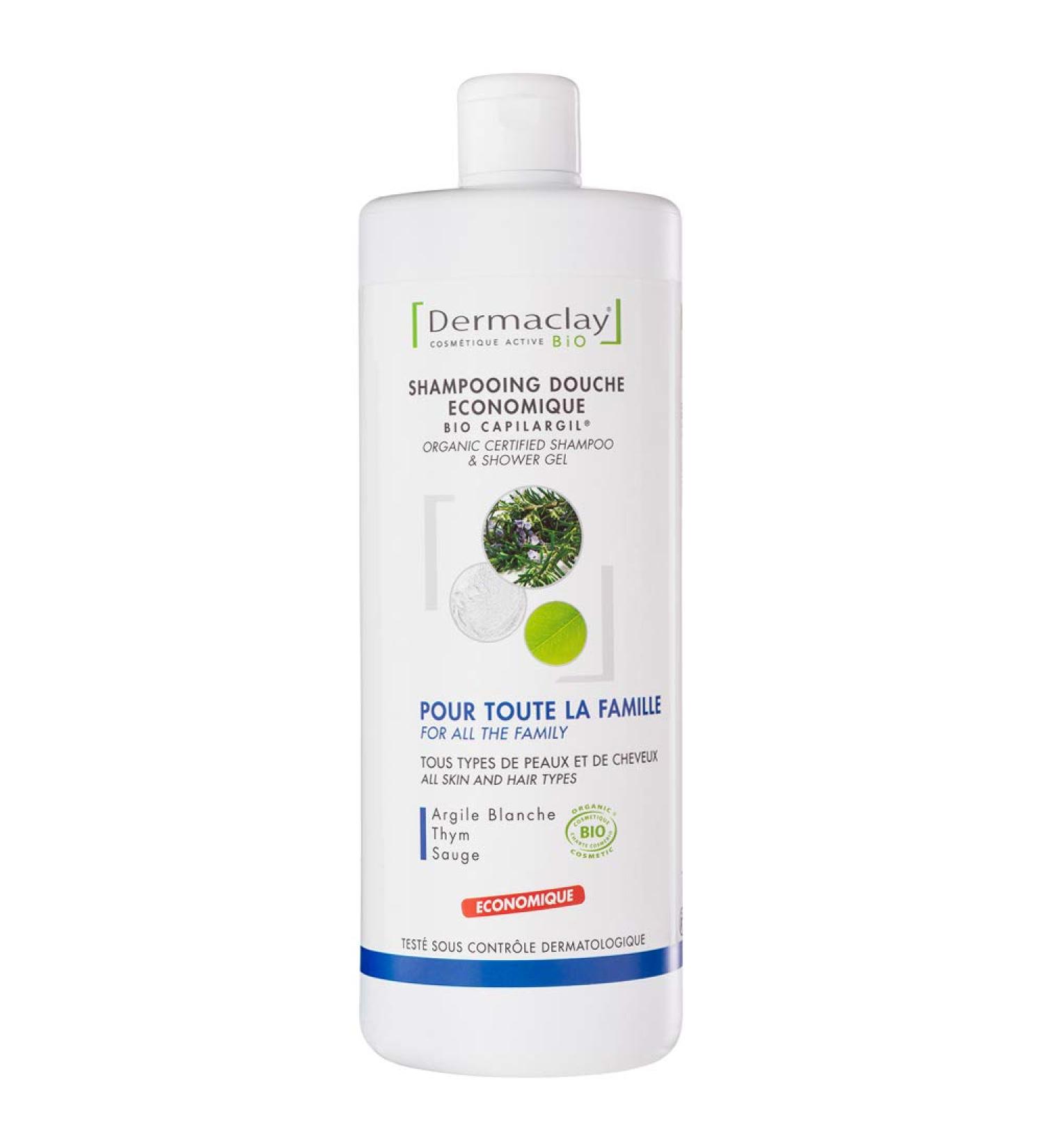 Dermaclay Provence Shower Shampoo Rosemary Sage Thyme White Clay 1 liter