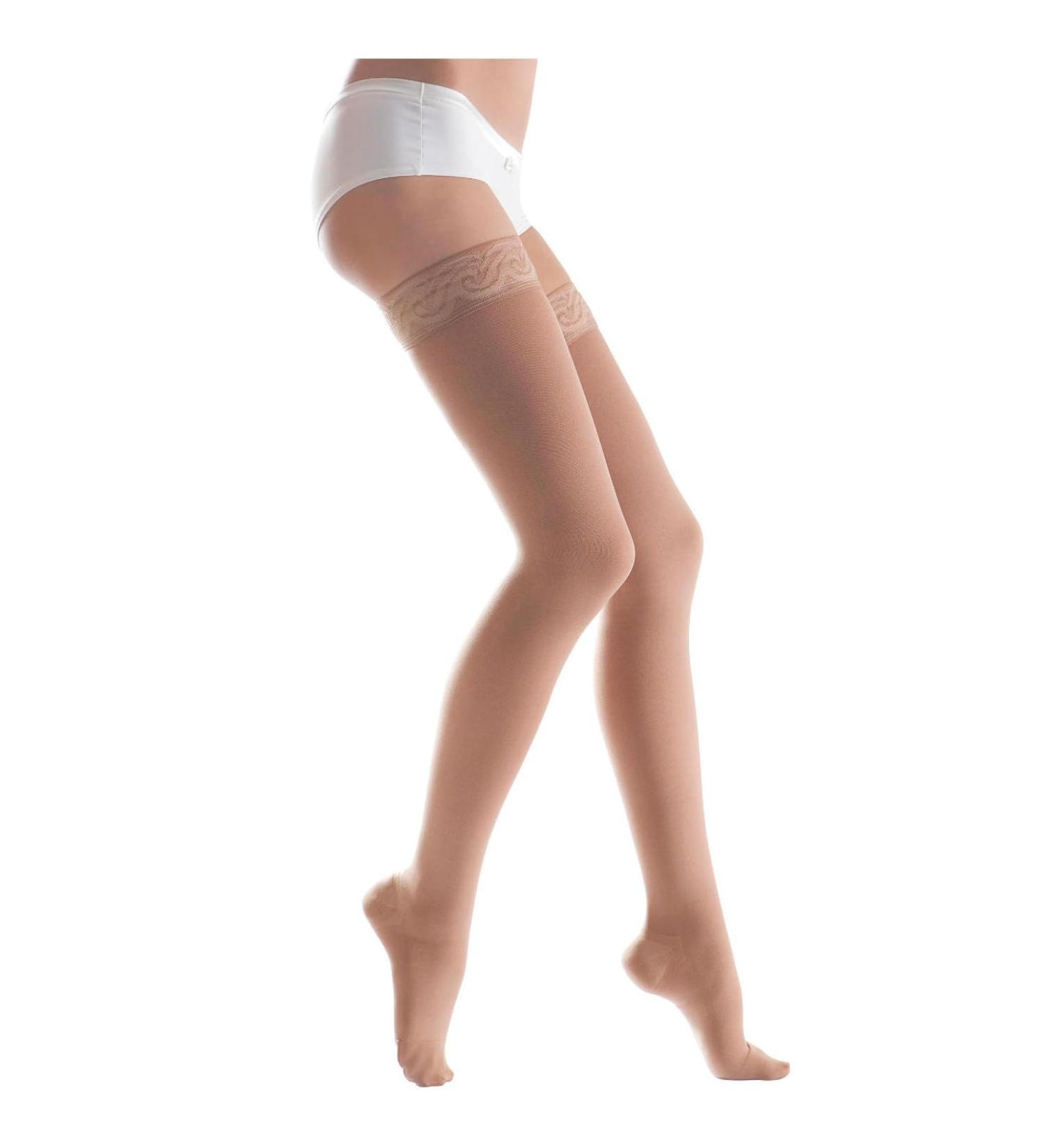Buy Lauma Medical Compression Stockings 23-32 mmHg Class 2 - Lace Strips Beige M Size for Varicose Veins & Leg Swelling International Shipping Available - Buy Online on GoSupps.com