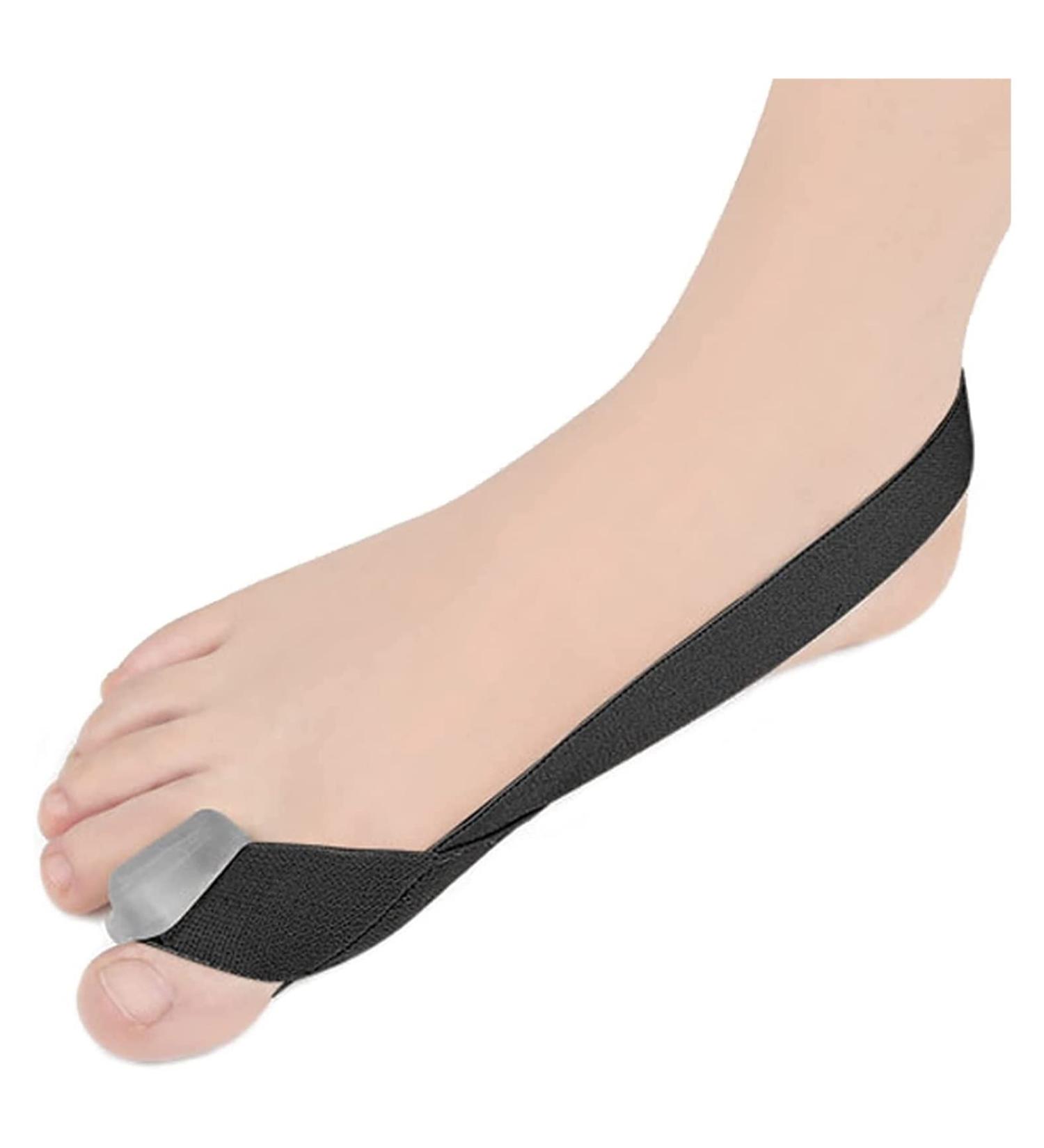 Valgus Bunion Corrector - Elastic Belt with Silicone Toe Separators for Overlapping Toes - Black (Size S to L) - Buy Online on GoSupps.com