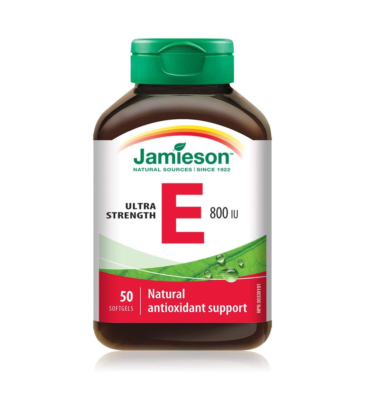 Jamieson Vitamin E 800IU 50's 50 Softgels - Buy Online on GoSupps.com
