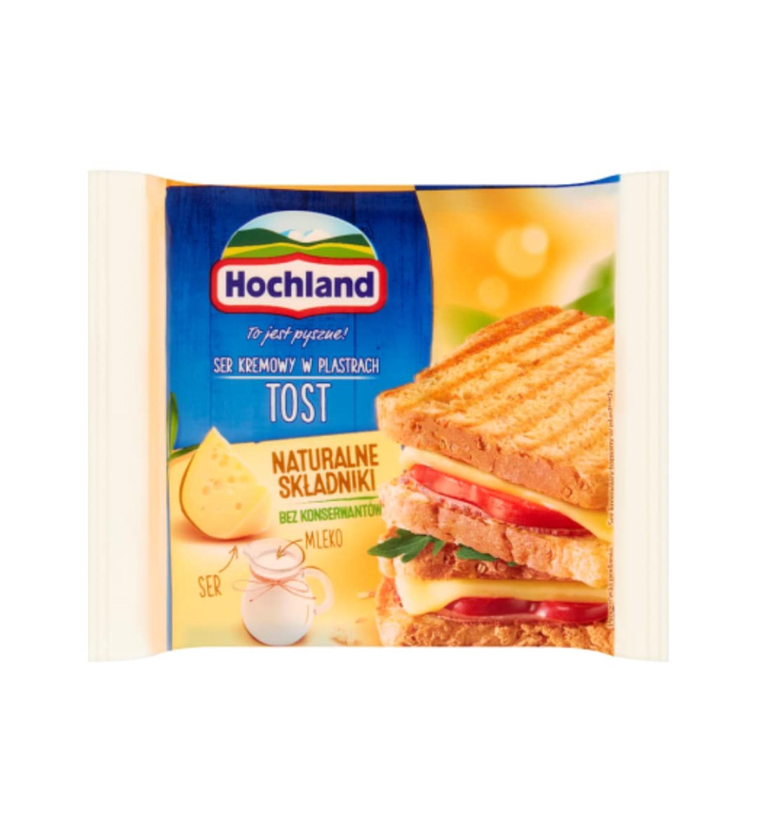 Hochland Sliced Plain Toast Cheese (Topiony Plastry Tost) 130gr x 10 pack