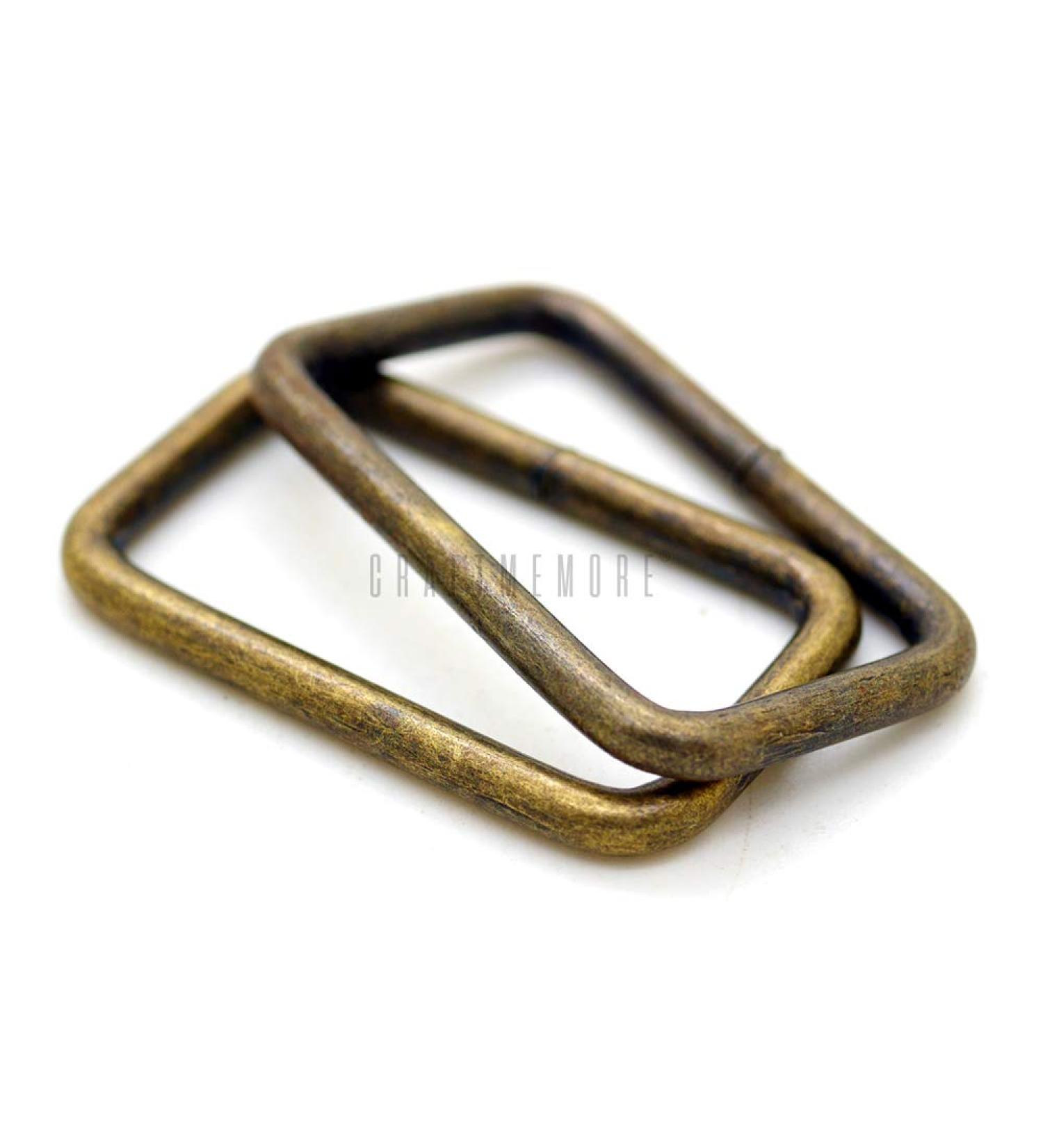 Metal Rectangle Buckle Ring for 1-1/4 - 1-1/2 Strap, Heavy Duty Rectangular Cord for Bag Belt Loop Purse Making - Antique Brass (20 pcs) - Buy Online on GoSupps.com