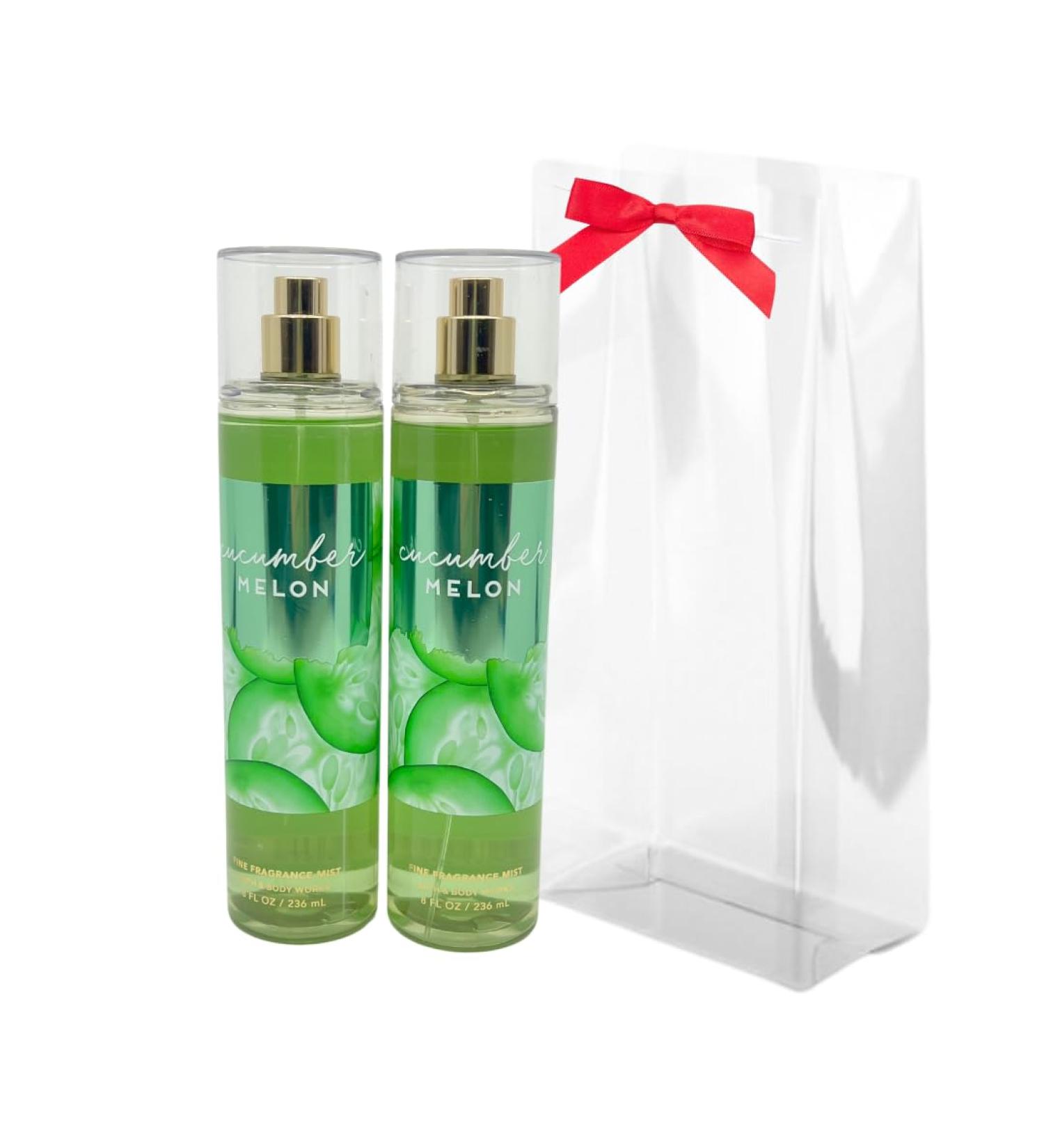 Bath & Body Works CUCUMBER MELON Fine Fragrance Mist Gift set with a Red Bow for Holiday - Pack of 2 - Buy Online on GoSupps.com