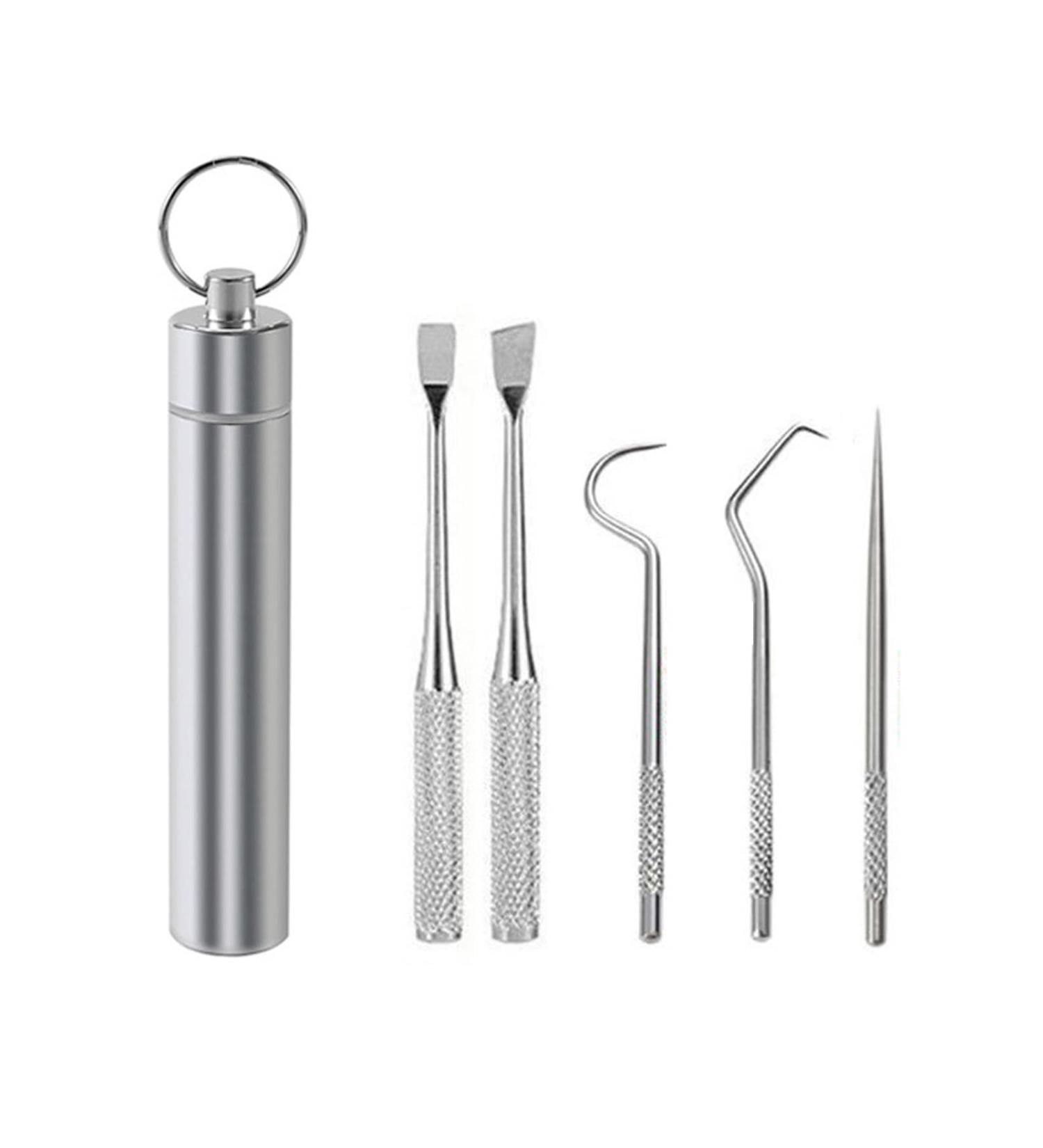 Luojuny Stainless Steel Tooth Picking Tool Set - Wear-Resistant Portable Oral Care for Daily Use - Buy Online on GoSupps.com