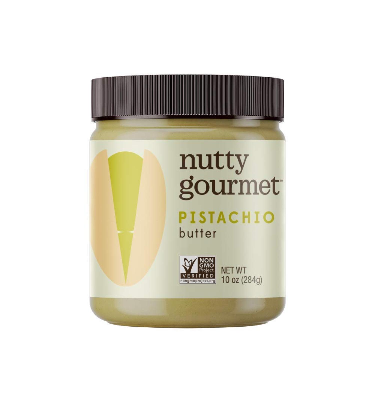 Nutty Gourmet Pistachio Butter - All Natural, Peanut-Free, Vegan, California Grown - Keto & Gluten Free Snack (10oz) - Buy Online on GoSupps.com