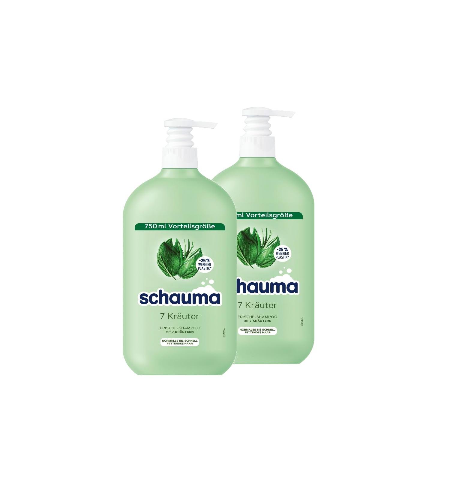  Schauma Schauma Schwarzkopf Shampoo 7 Herbs (2 x 750 ml) - Shampoo for Normal to Oily Hair Quickly - Buy Online on GoSupps.com