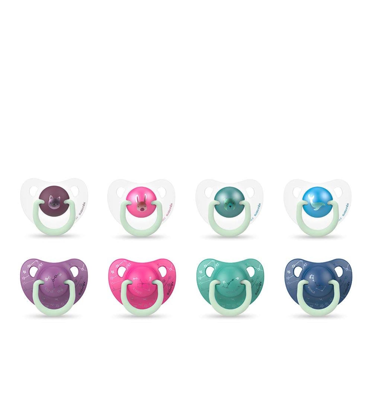 Night pacifier Tet.Anato. Silicone 6-18 m 2 pieces
