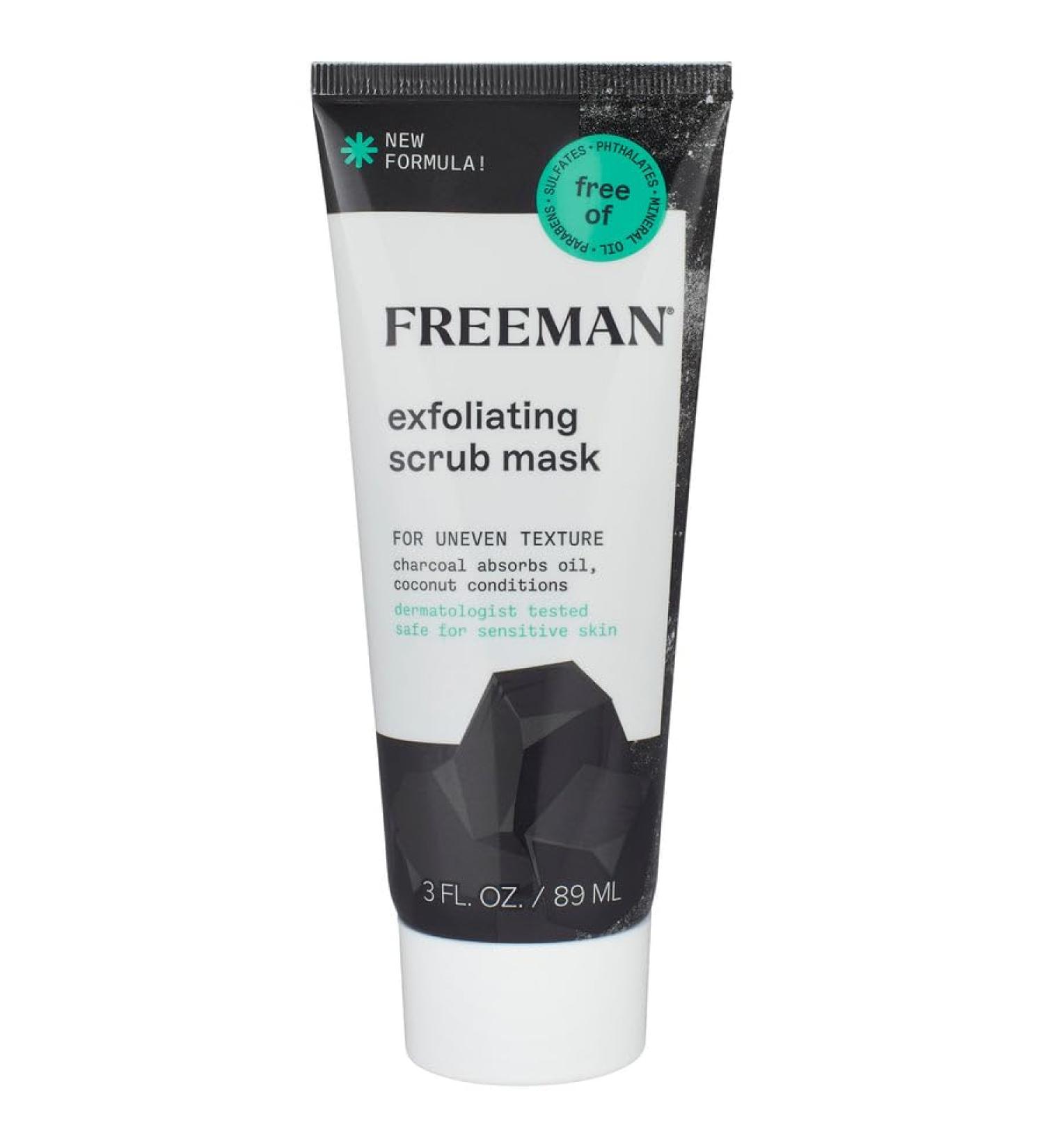 Freeman Exfoliating Charcoal & Coconut Facial Scrub Mask 3 Fl Oz