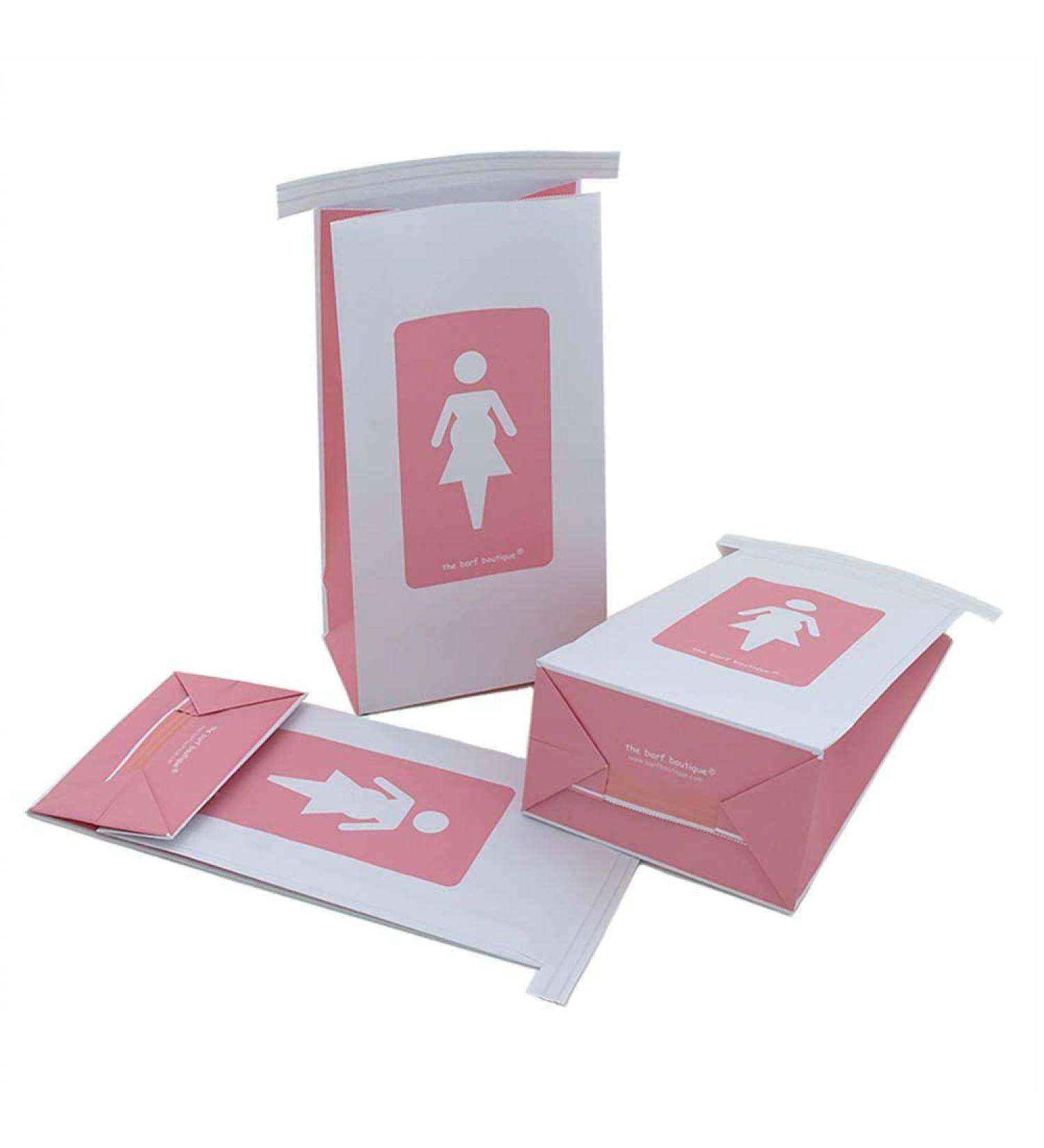The Barf Boutique Pregnant Lady Morning Sickness Bags | Disposable Pregnancy Vomit Bags - Pink (25/Pk)