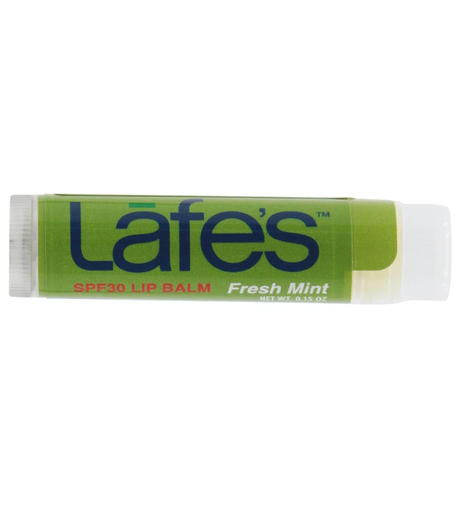 Lafe's Natural Body Care | SPF 30 Fresh Mint Lip Balm | All Natural & Organic (0.15oz)