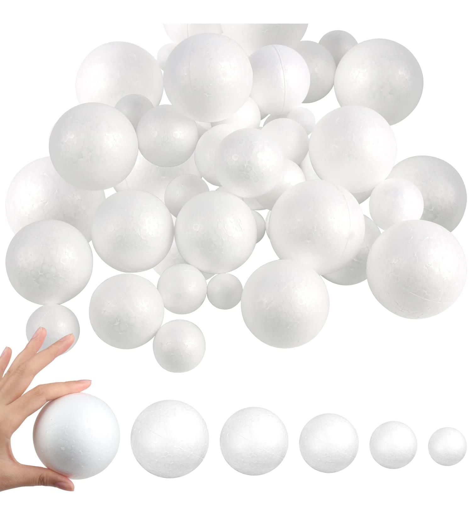 LOKIPA 30-Piece White Polystyrene Foam Balls Set for Art, Crafts, and Decor - 3-8cm Sizes - DIY & School Projects - Buy Online on GoSupps.com