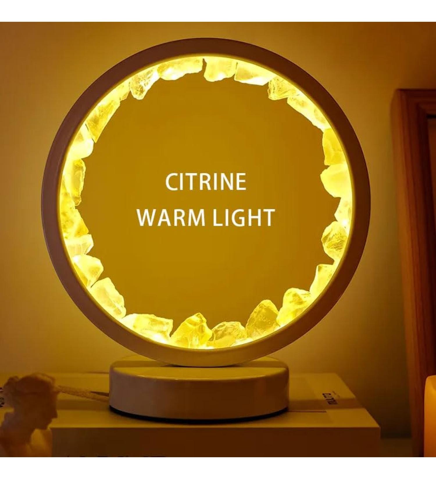 Citrine Crystal Night Light - Reiki-Infused Gemstone Lamp for Home Decor & Wellness - Perfect Gift for Bedroom, Christmas, Birthday & Valentine's Day - Buy Online on GoSupps.com