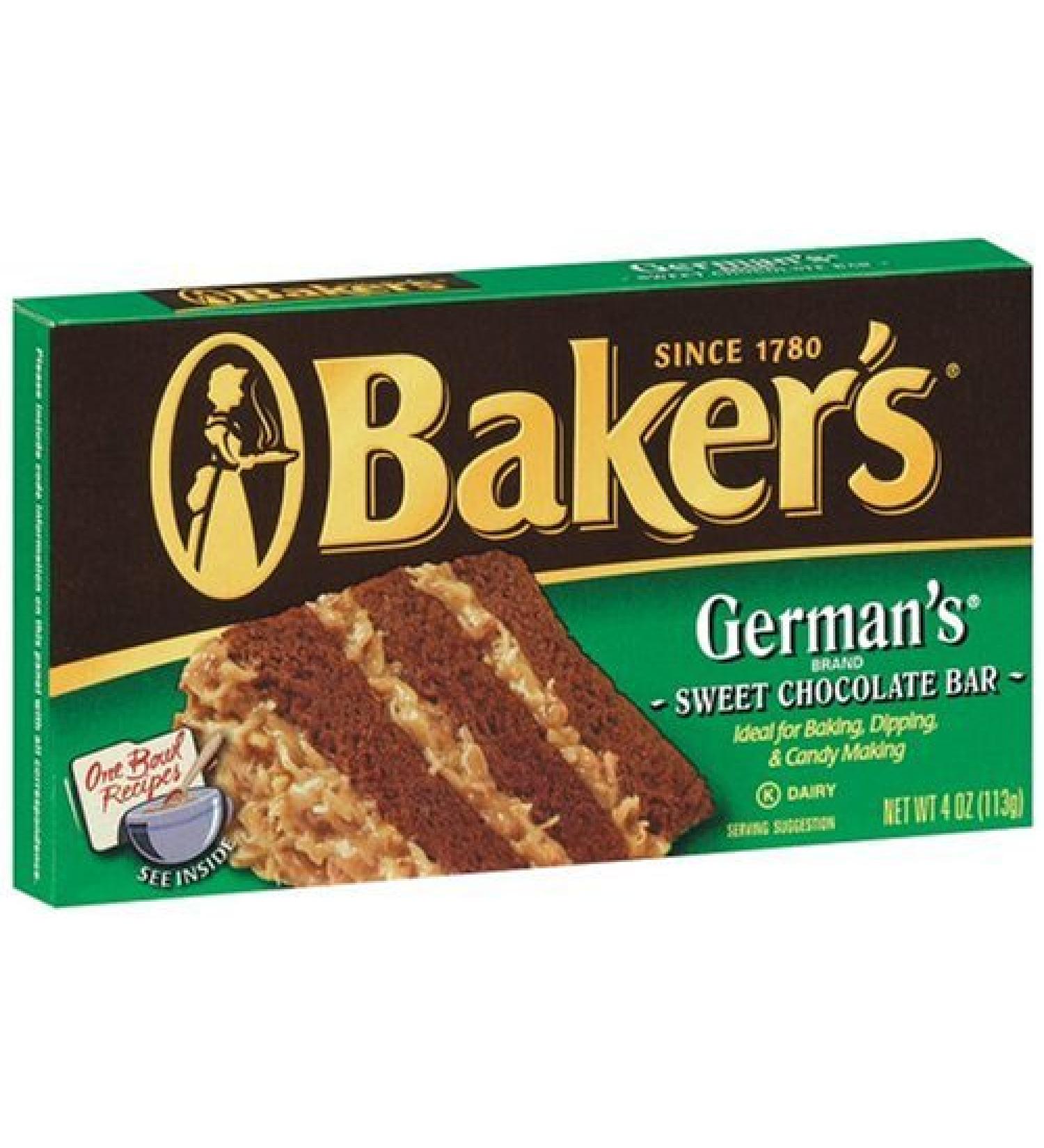 Baker's German's Chocolate, 4-Ounce Bars (Pack of 4)