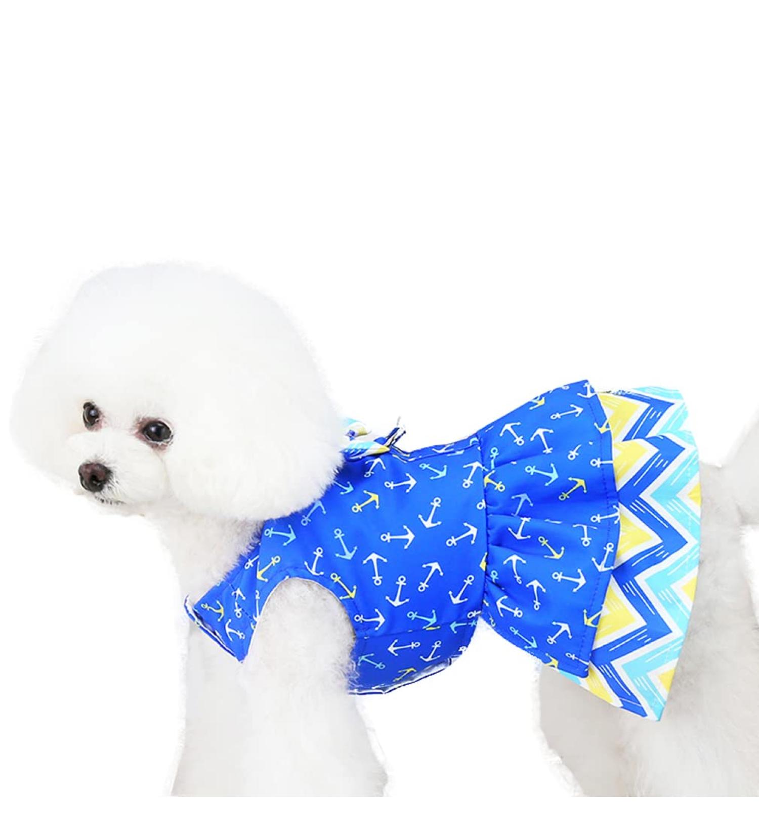Barrageon Sweet Princess Rock Clothing for Small to Medium Pets - Bowknot Dog & Cat Summer Outfit (Blue 25 cm Back Length) - Buy Online on GoSupps.com
