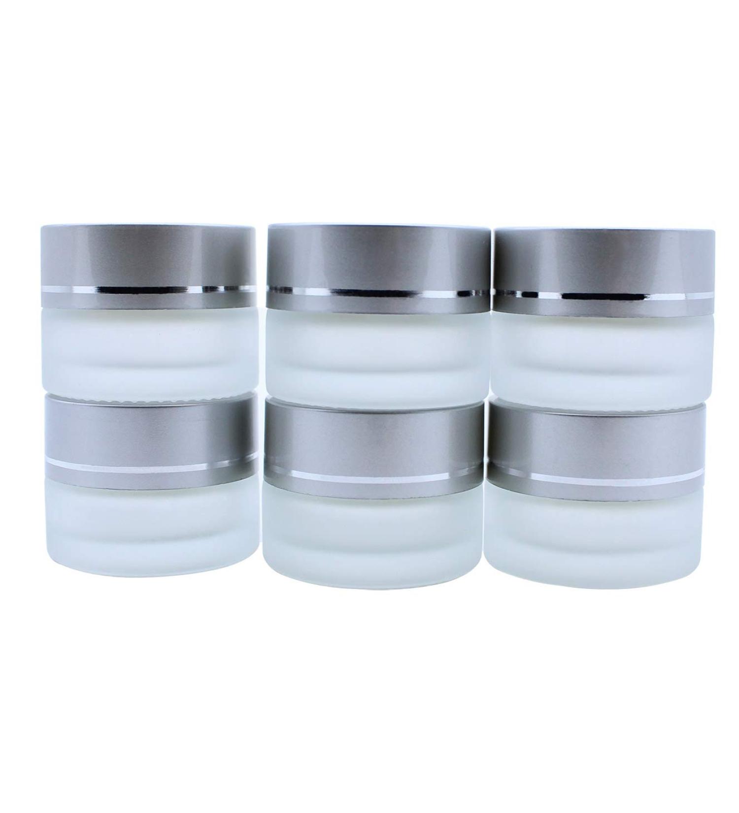 Kingyh 6-Piece Mattlas Cream Can Set - 5ml Mini Glass Containers with Screw Caps for Travel & Home Storage | Perfect for Cosmetics Creams Lotions Oils & Powders - Matte White - Buy Online on GoSupps.com