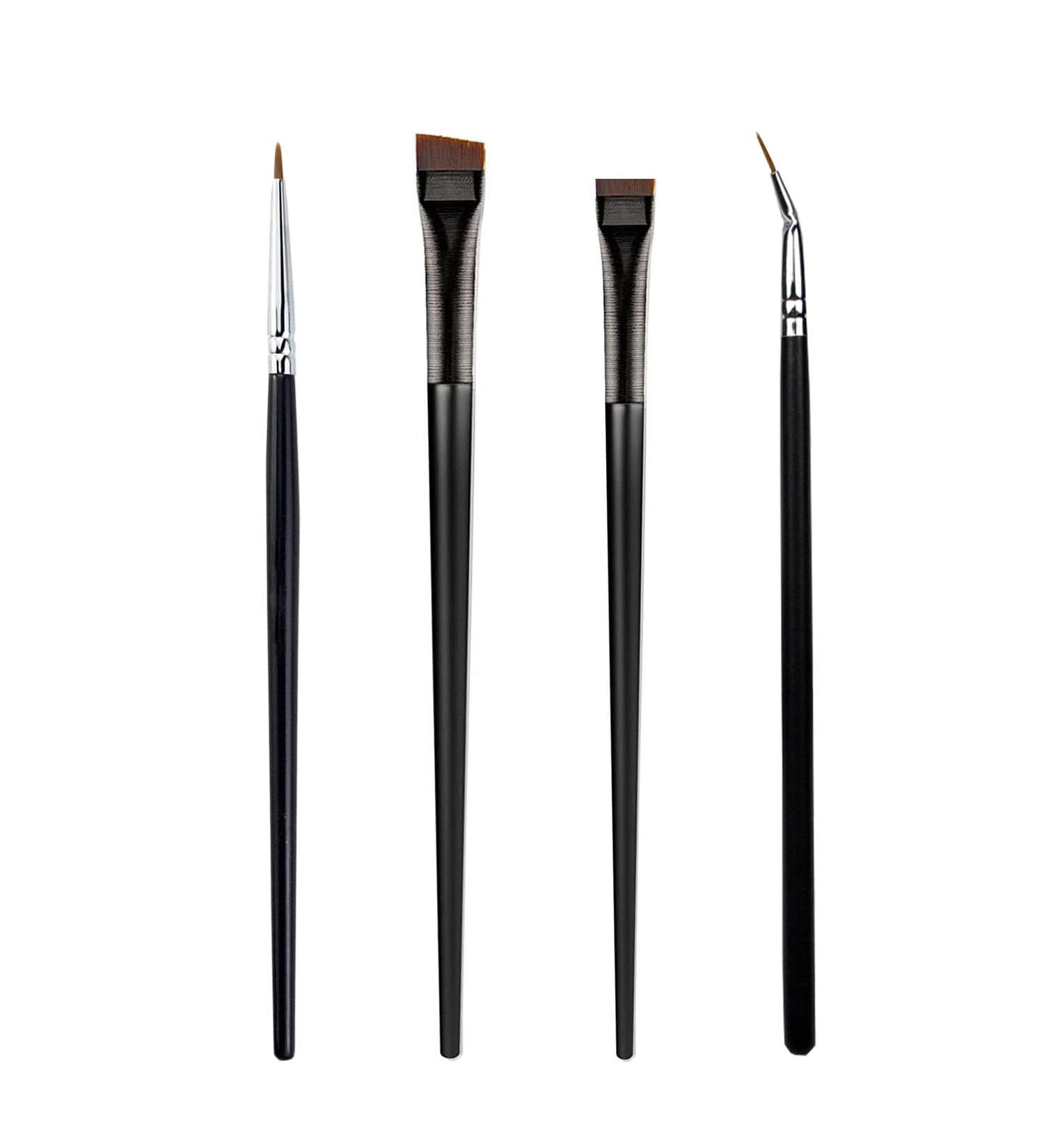 4-Piece Eyeliner Brush Set - Angled Flat Bent & Pencil Point Brushes for Flawless Eye Makeup | International Shipping Available - Buy Online on GoSupps.com