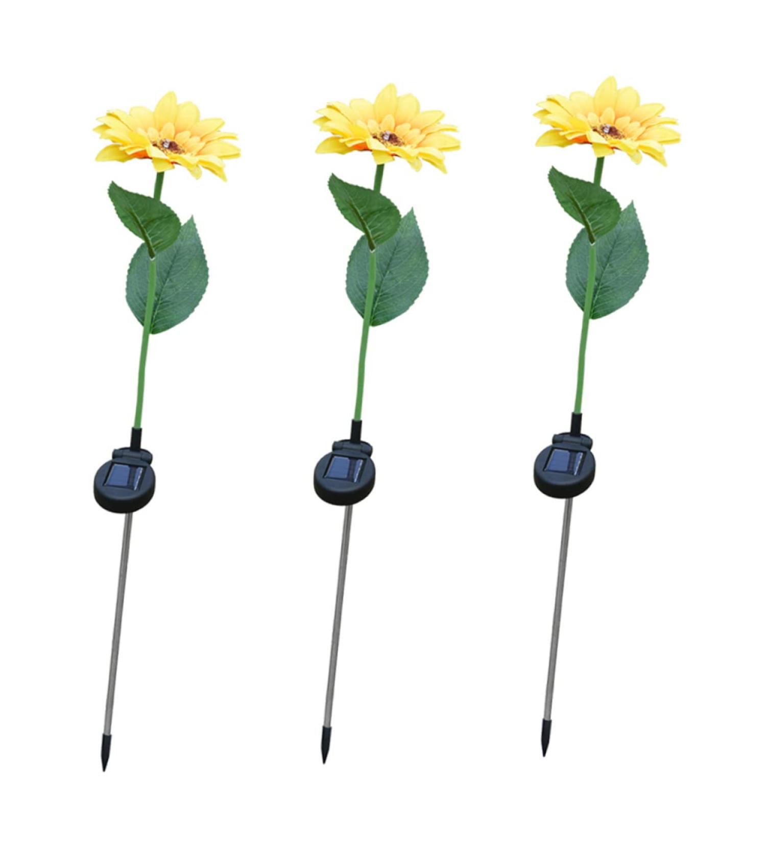 3pcs Floral Decor Outdoor Decorative Lights LED Decor Outdoor Solar Garden Decor Solar Landscape Light Sunflower Lawn Lamp Solar LED Flower Light Solar LED Flowers Landscape Lamp (Assorted Color) - Buy Online on GoSupps.com
