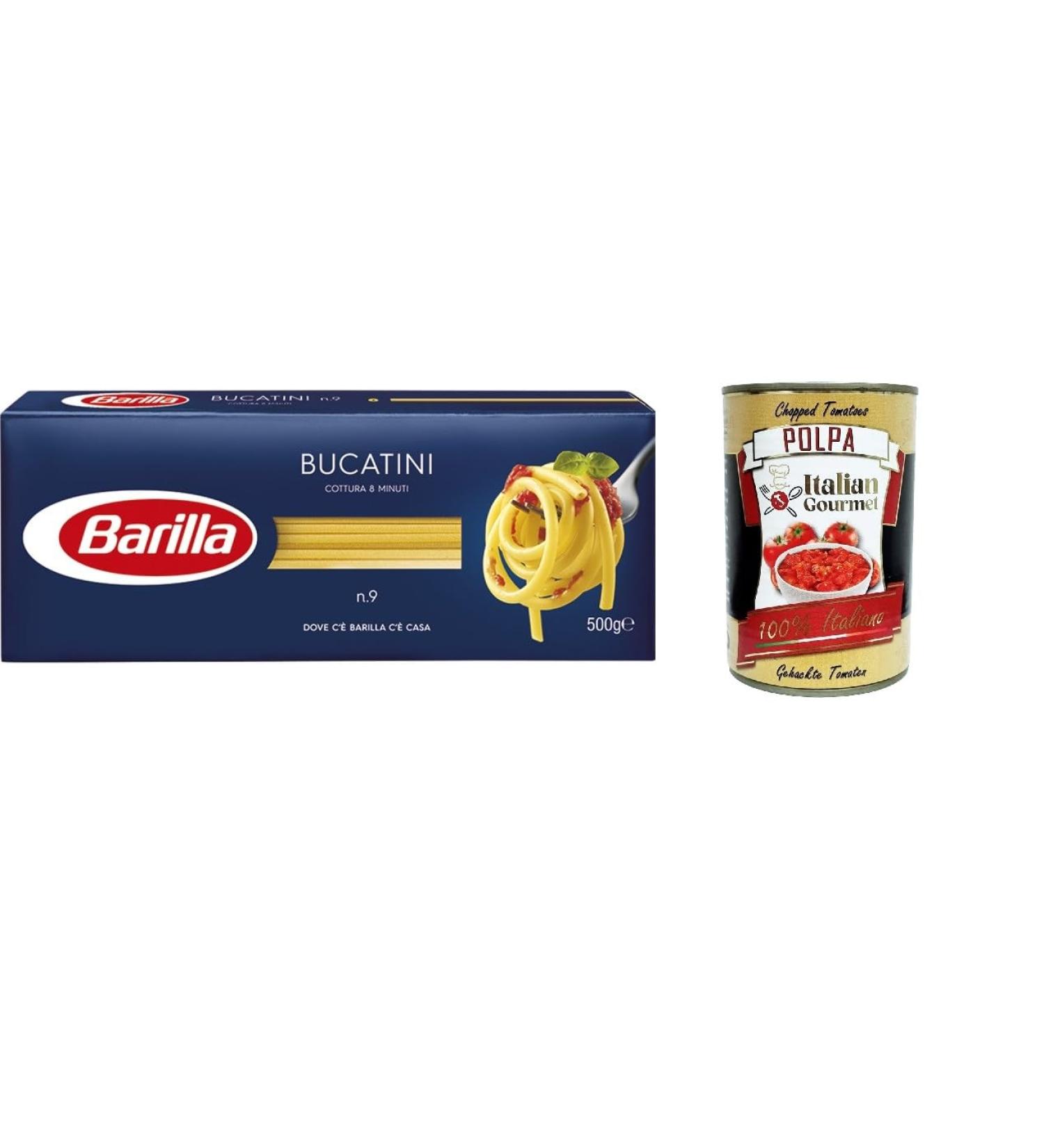  Italian Gourmet E.R. Set of 5 Barilla Bucatini pasta n 9 - 500 g + Italian gourmet pulp 400 g - Buy Online on GoSupps.com