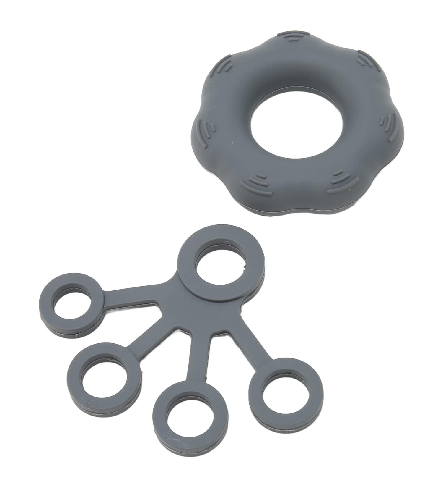 Finger Exerciser Portable Silicone Washable Hand Grip Strengthener for Weak Hands for Elderly (Dark Grey) - Buy Online on GoSupps.com